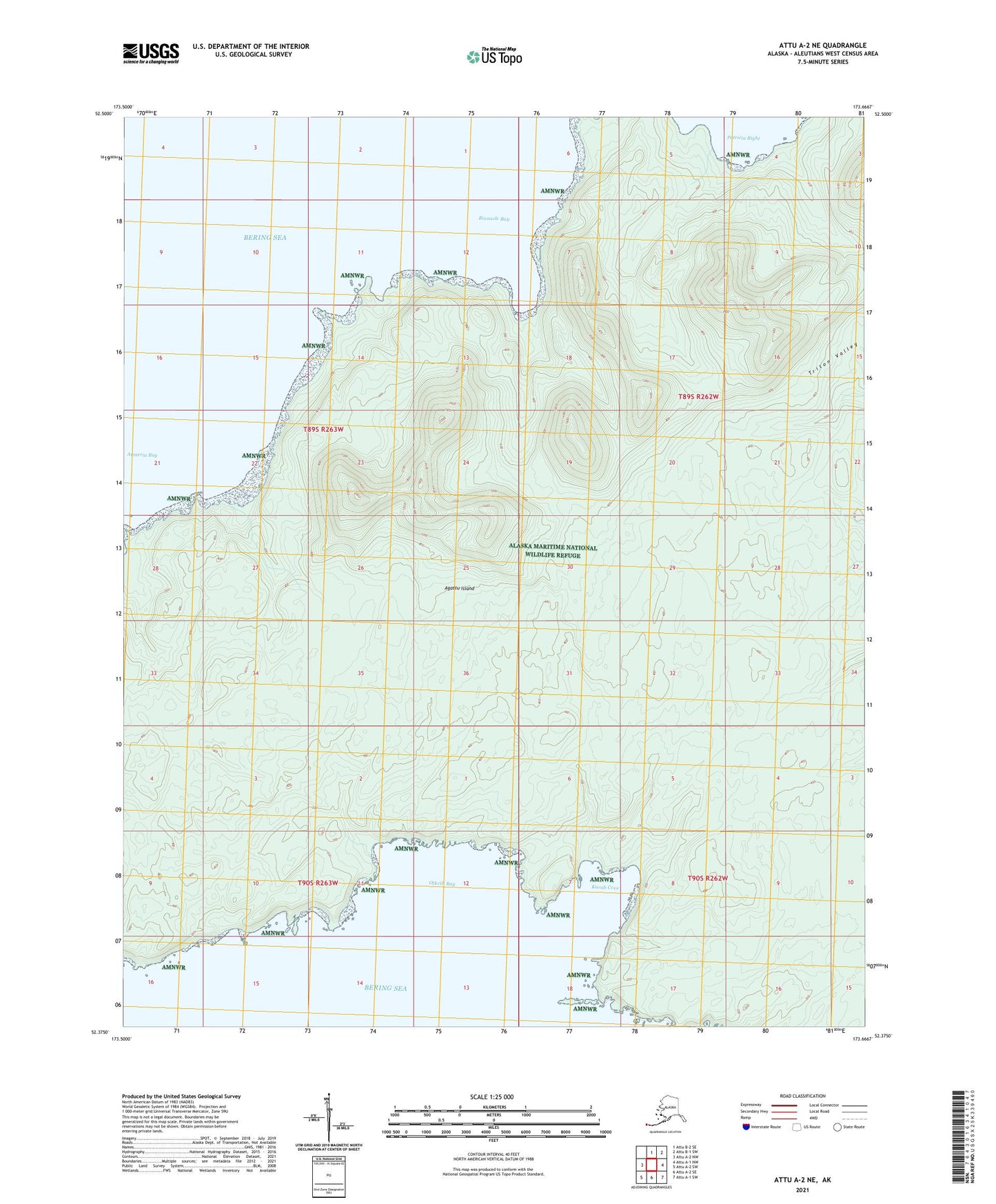 Attu A-2 NE Alaska US Topo Map Image
