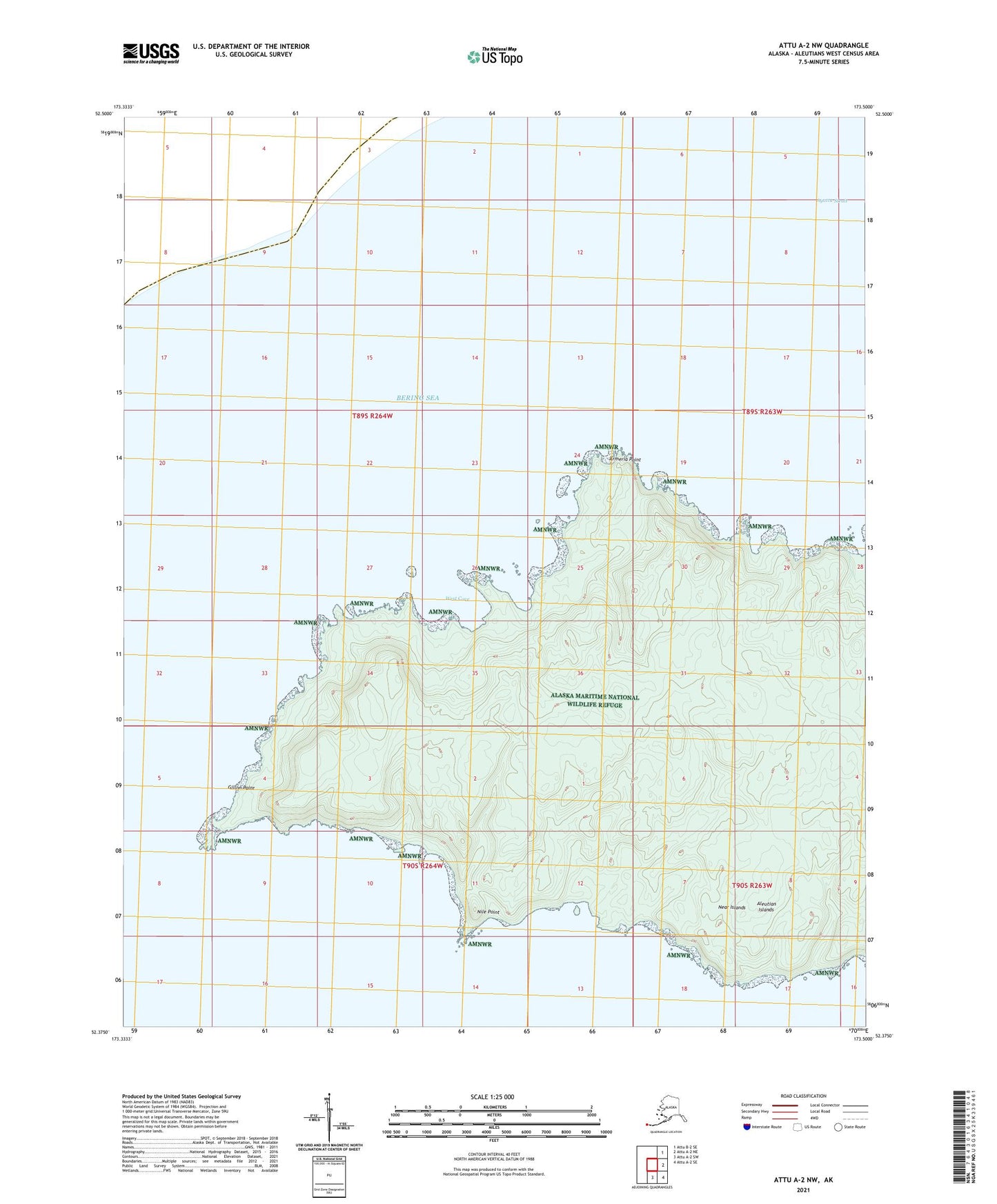 Attu A-2 NW Alaska US Topo Map Image