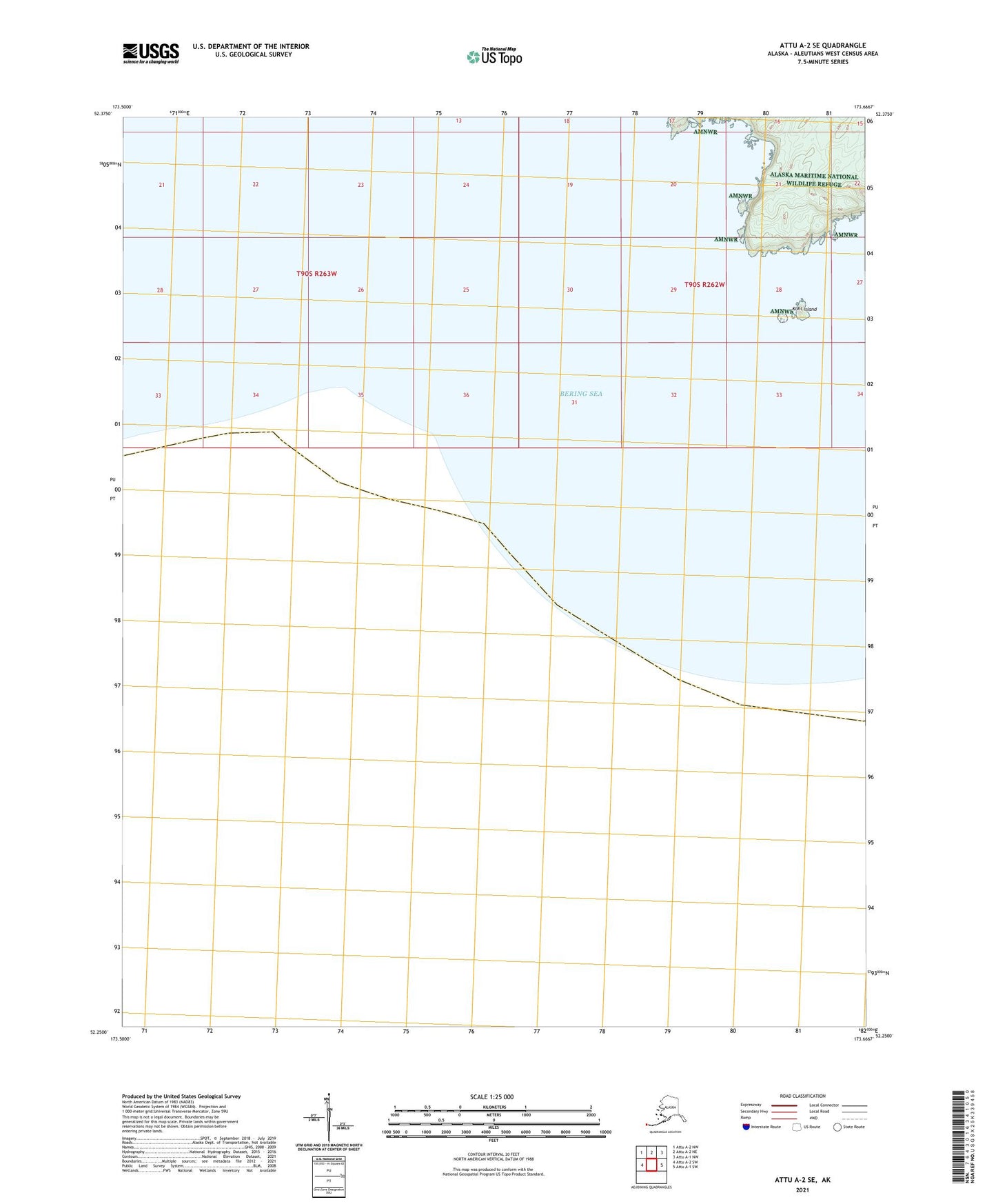 Attu A-2 SE Alaska US Topo Map Image