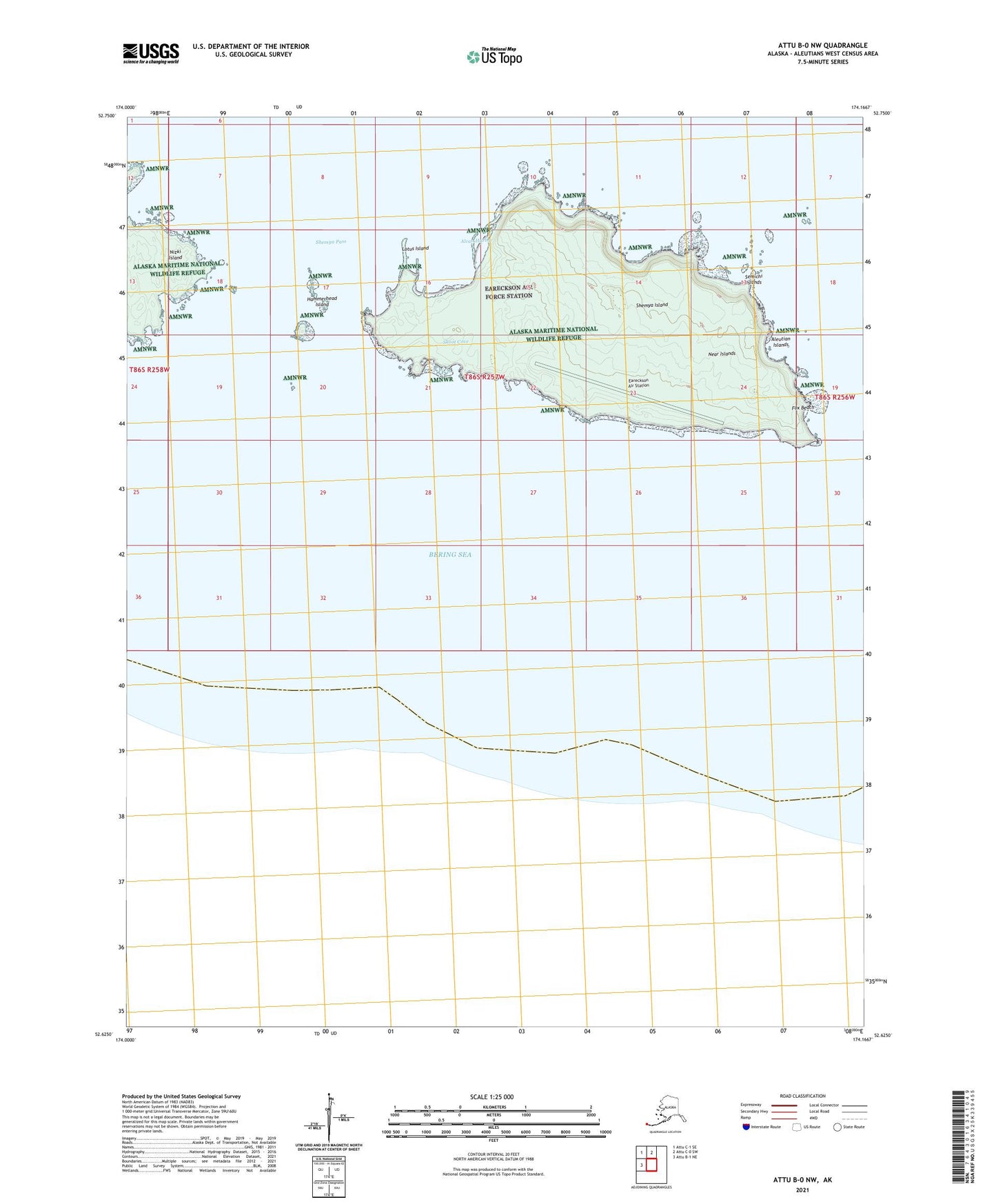 Attu B-0 NW Alaska US Topo Map Image