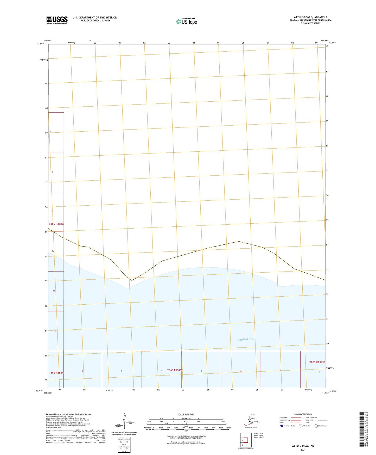 Attu C-0 SW Alaska US Topo Map Image