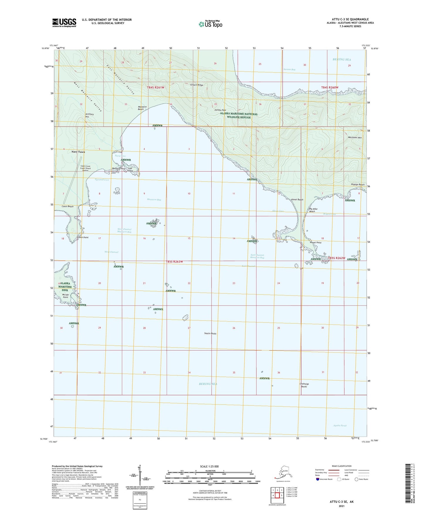 Attu C-3 SE Alaska US Topo Map Image