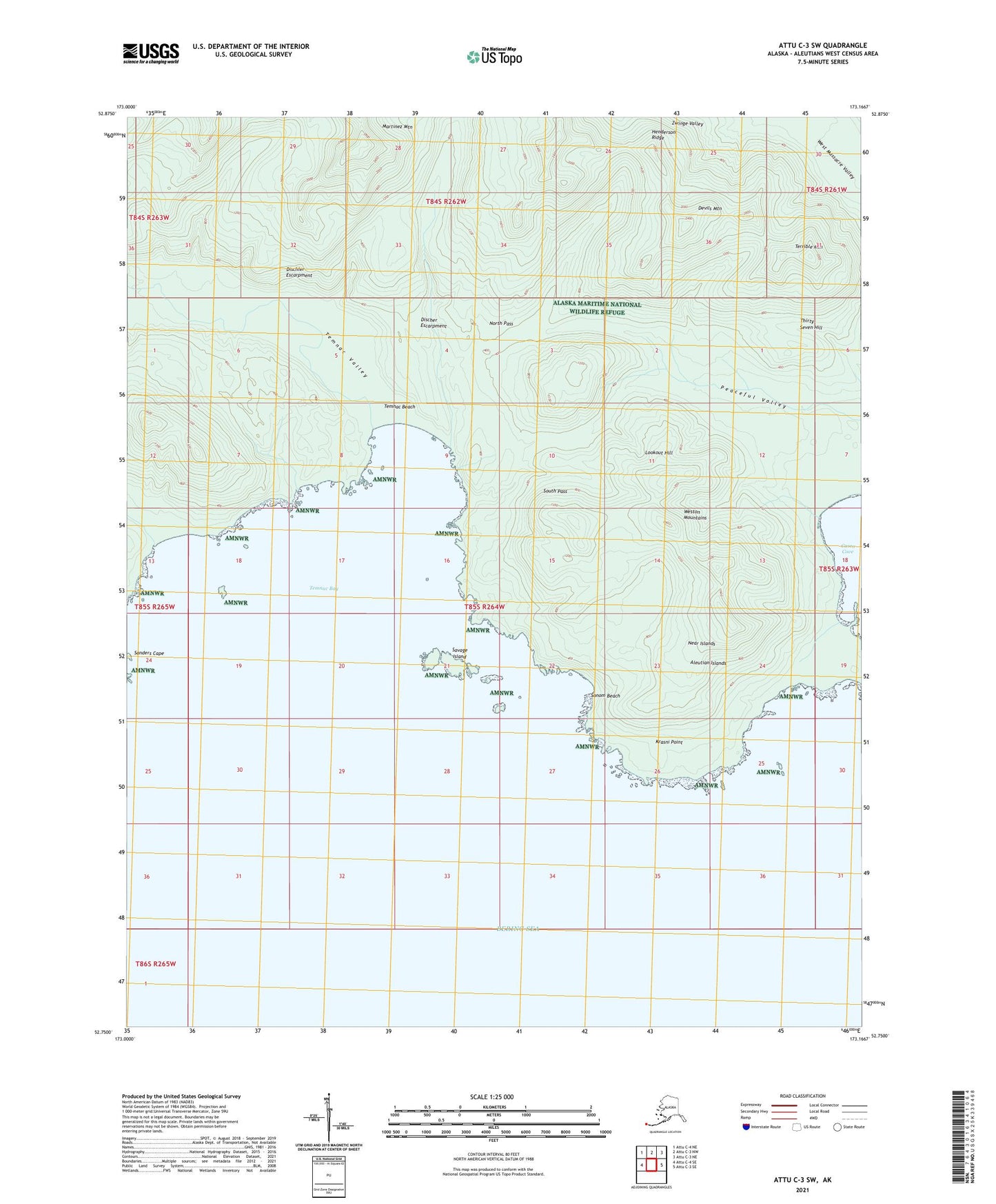 Attu C-3 SW Alaska US Topo Map Image