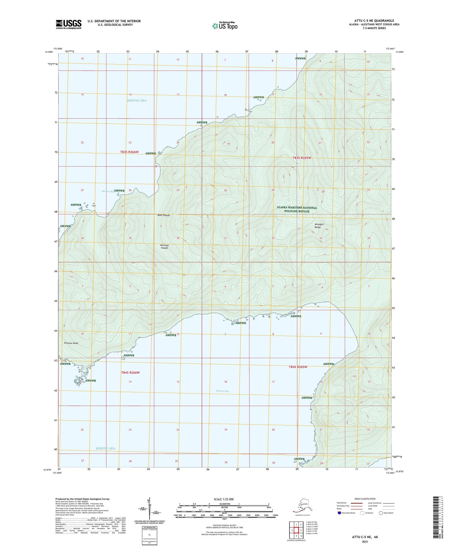Attu C-5 NE Alaska US Topo Map Image