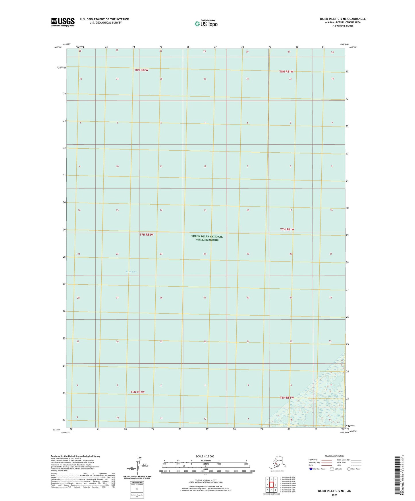 Baird Inlet C-5 NE Alaska US Topo Map Image