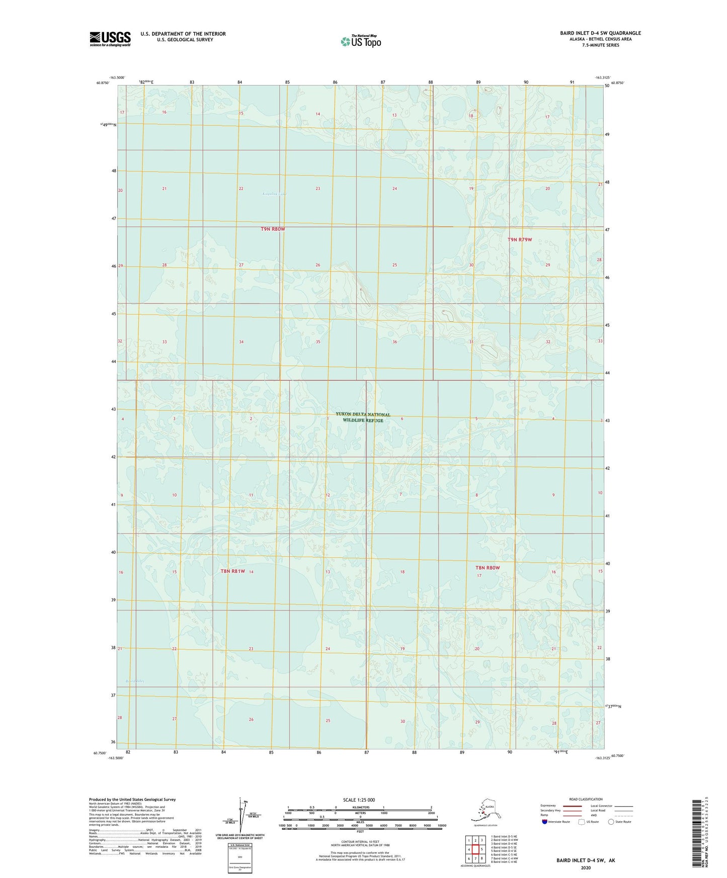 Baird Inlet D-4 SW Alaska US Topo Map Image