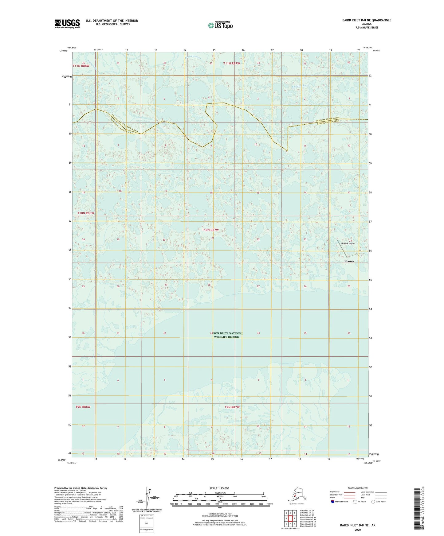 Baird Inlet D-8 NE Alaska US Topo Map Image