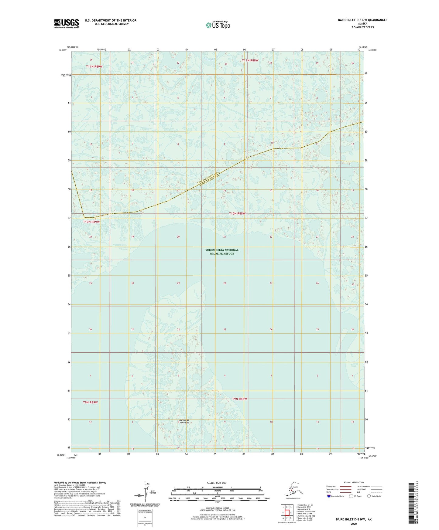 Baird Inlet D-8 NW Alaska US Topo Map Image