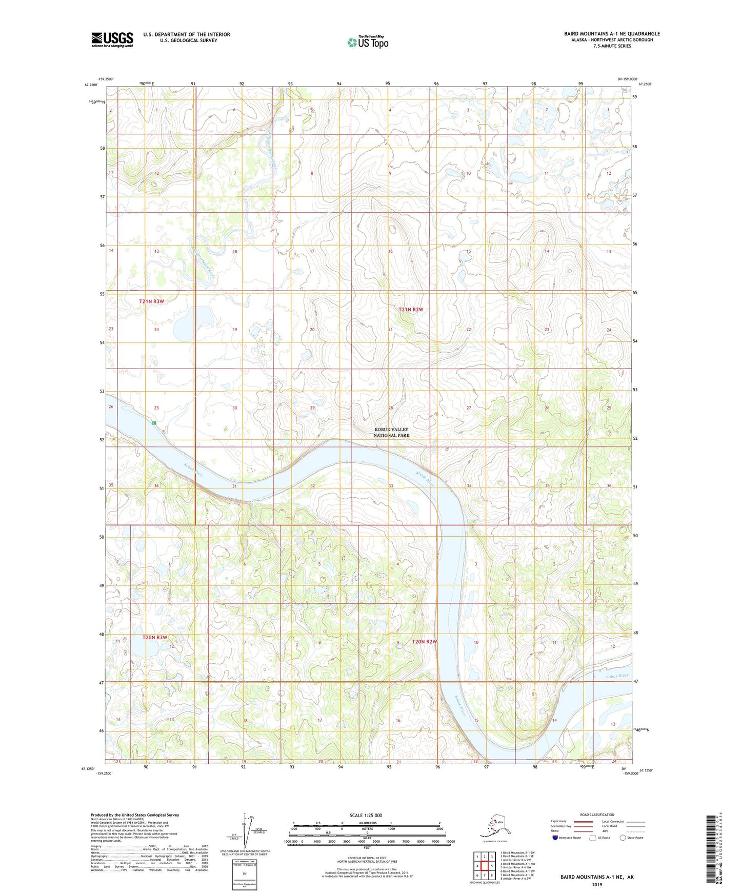 Baird Mountains A-1 NE Alaska US Topo Map Image