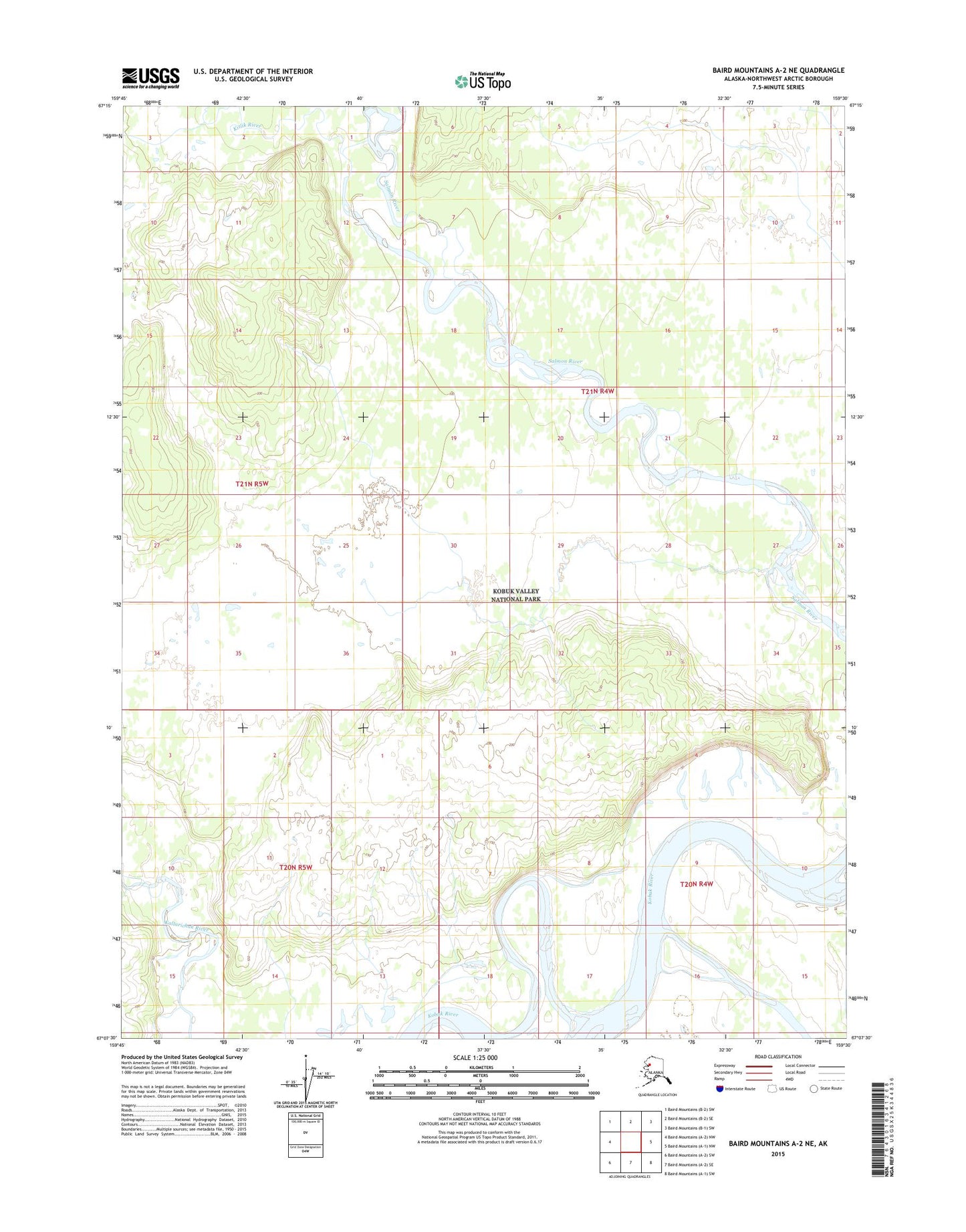 Baird Mountains A-2 NE Alaska US Topo Map Image