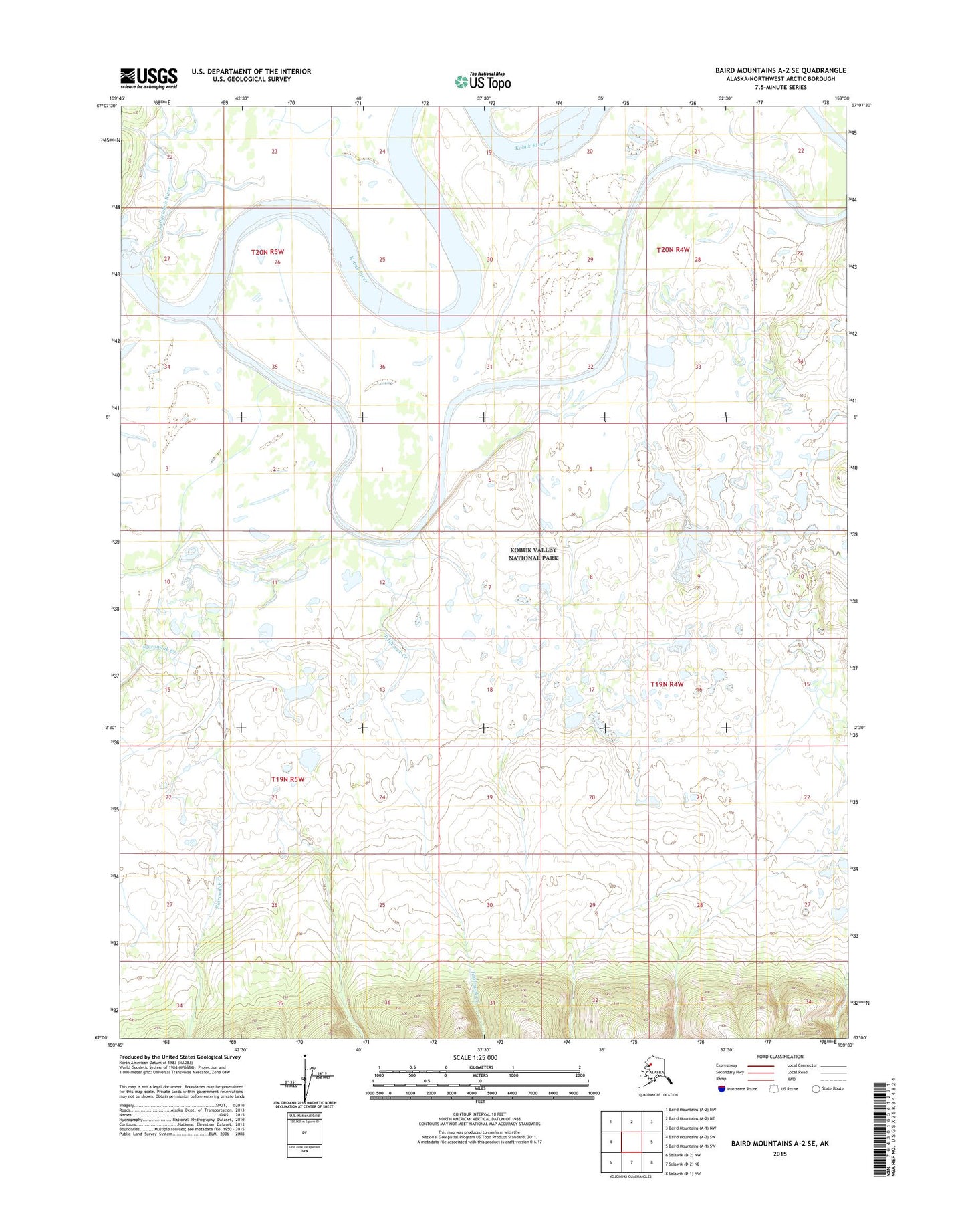 Baird Mountains A-2 SE Alaska US Topo Map Image