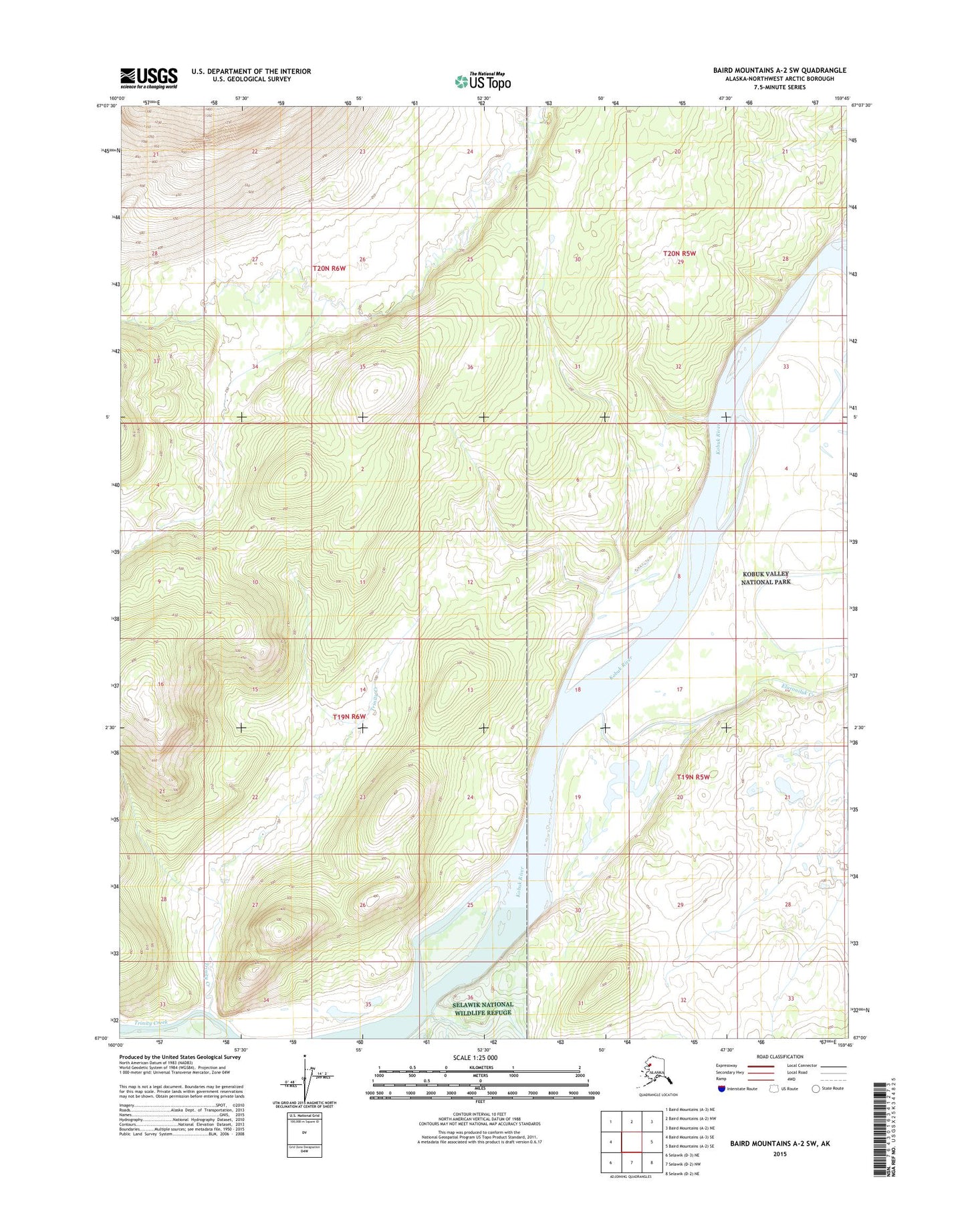 Baird Mountains A-2 SW Alaska US Topo Map Image
