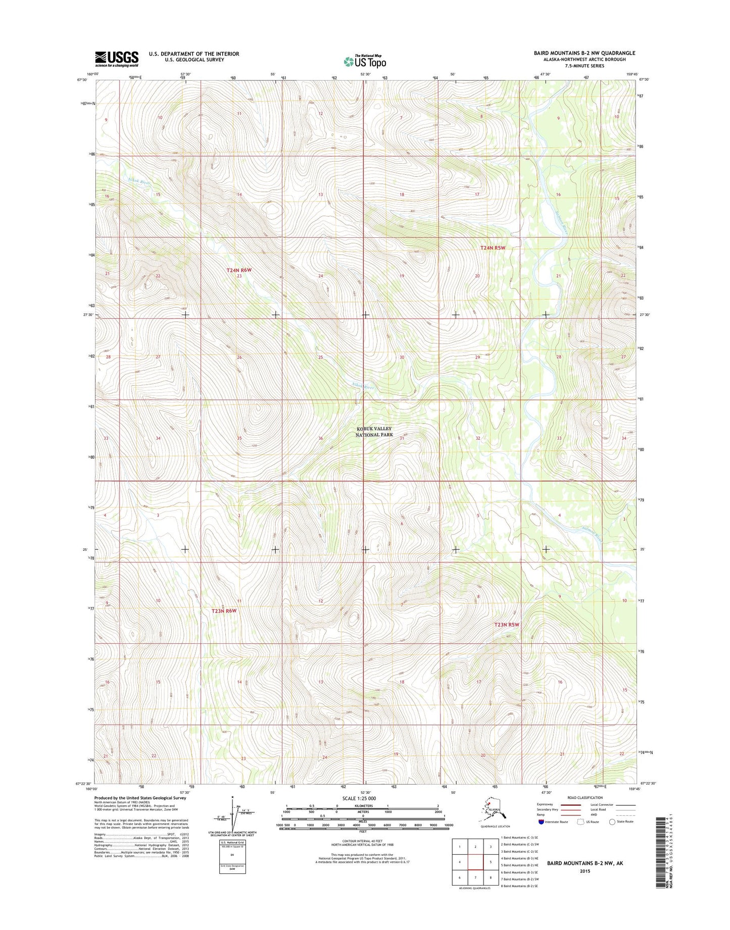 Baird Mountains B-2 NW Alaska US Topo Map Image