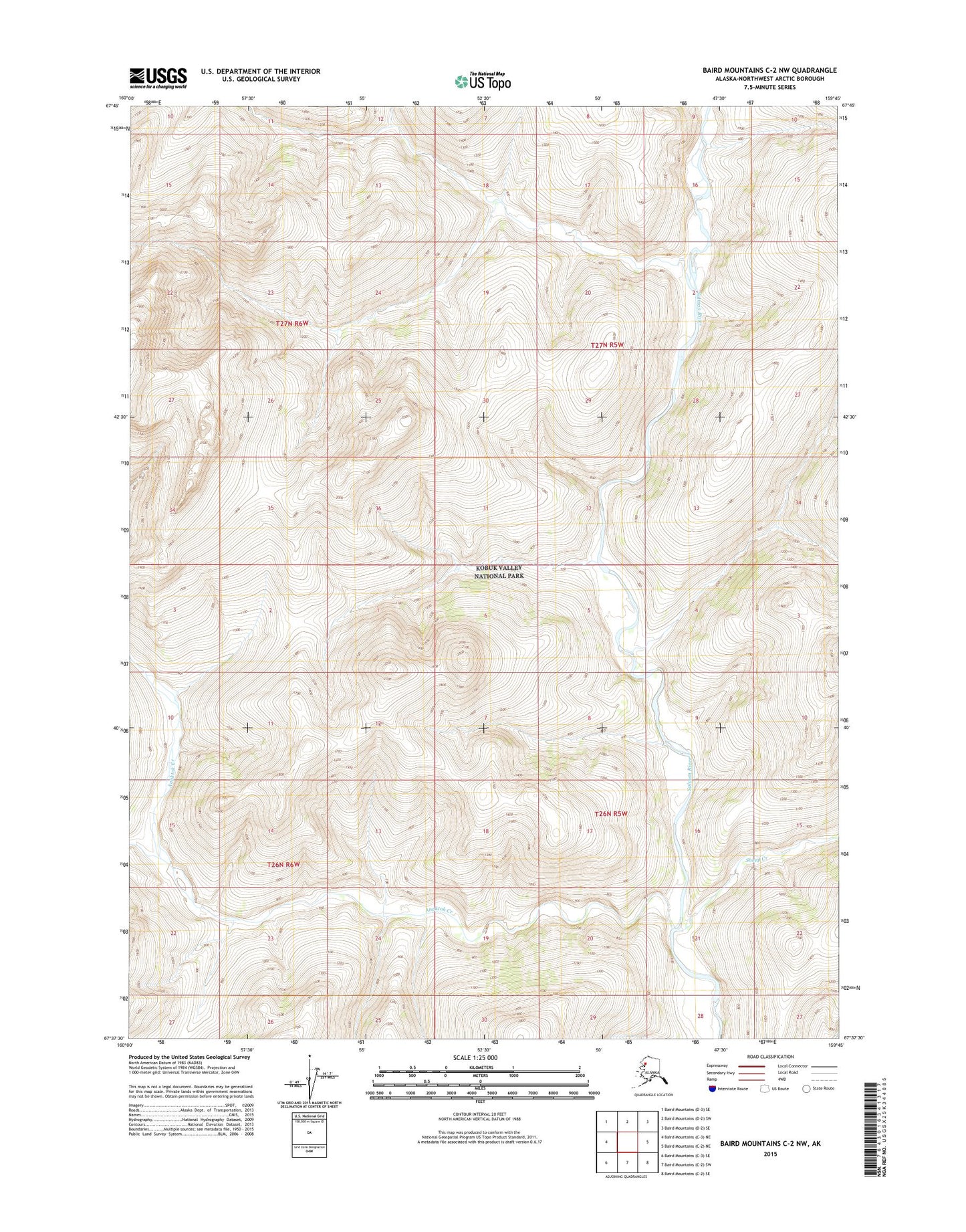 Baird Mountains C-2 NW Alaska US Topo Map Image