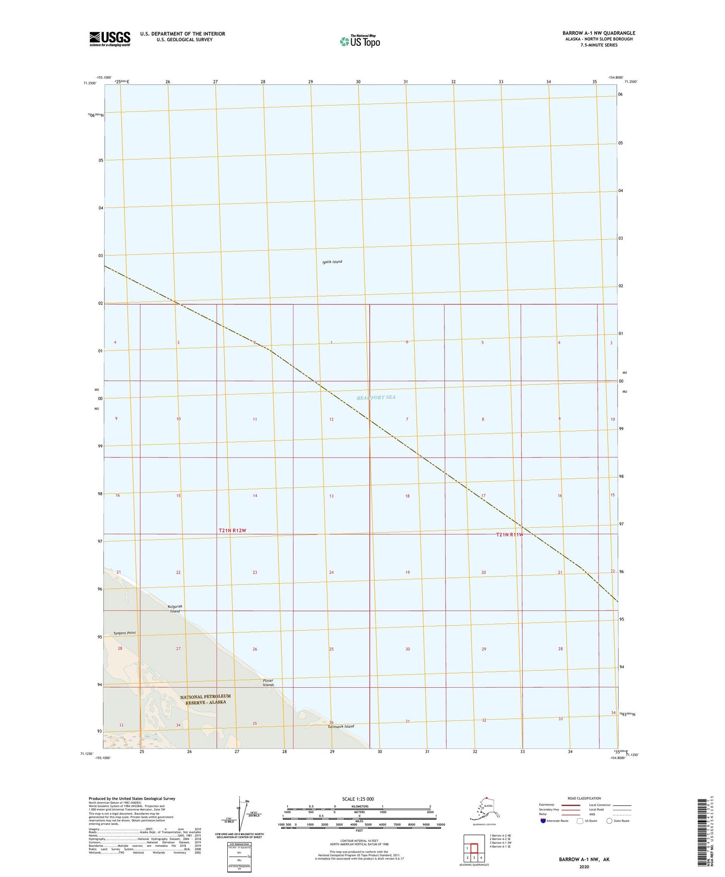 Barrow A-1 NW Alaska US Topo Map Image