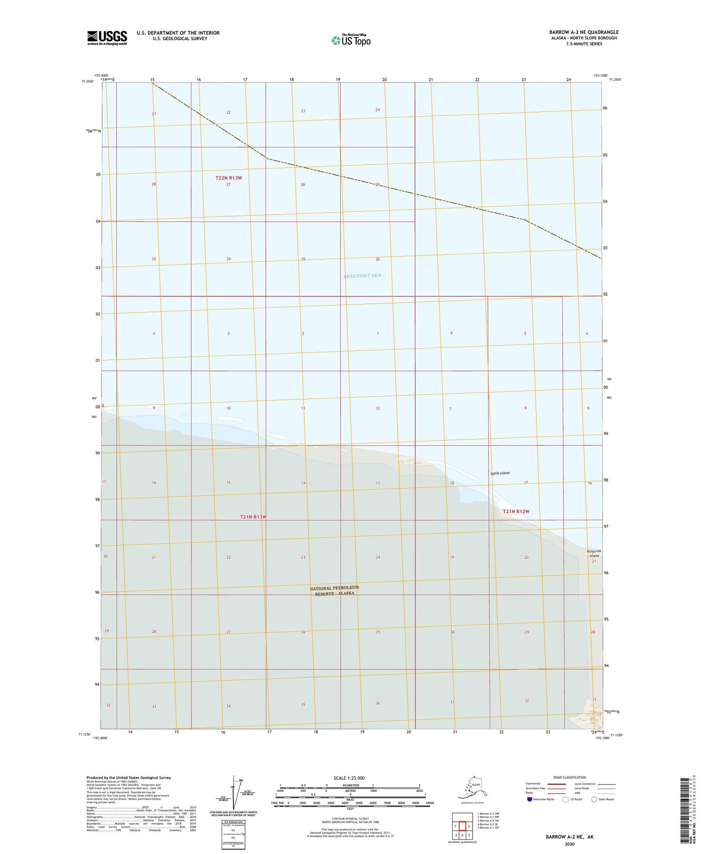 Barrow A-2 NE Alaska US Topo Map Image