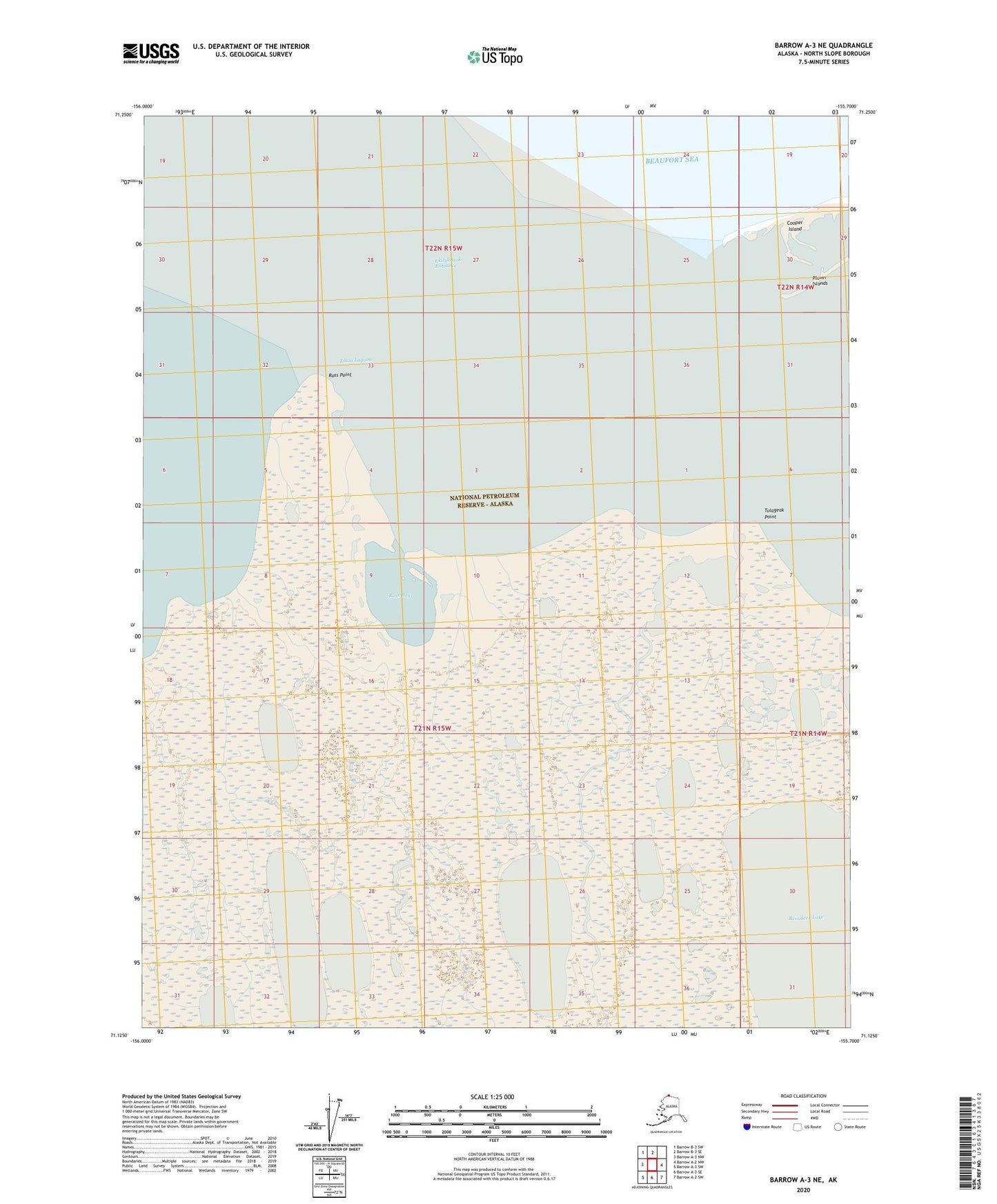 Barrow A-3 NE Alaska US Topo Map Image