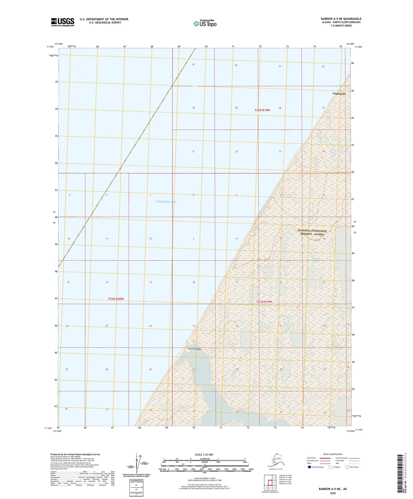Barrow A-5 NE Alaska US Topo Map Image