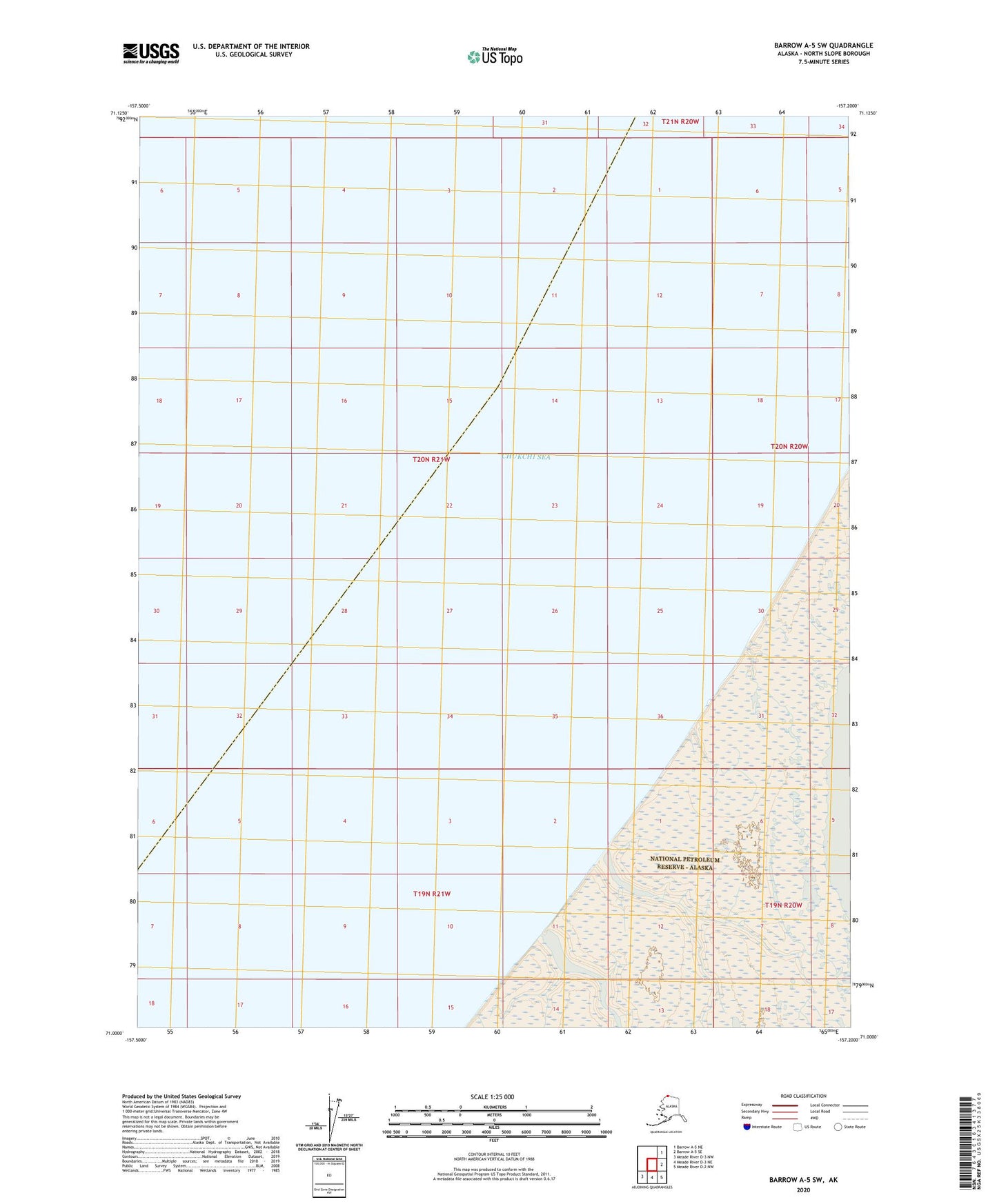 Barrow A-5 SW Alaska US Topo Map Image