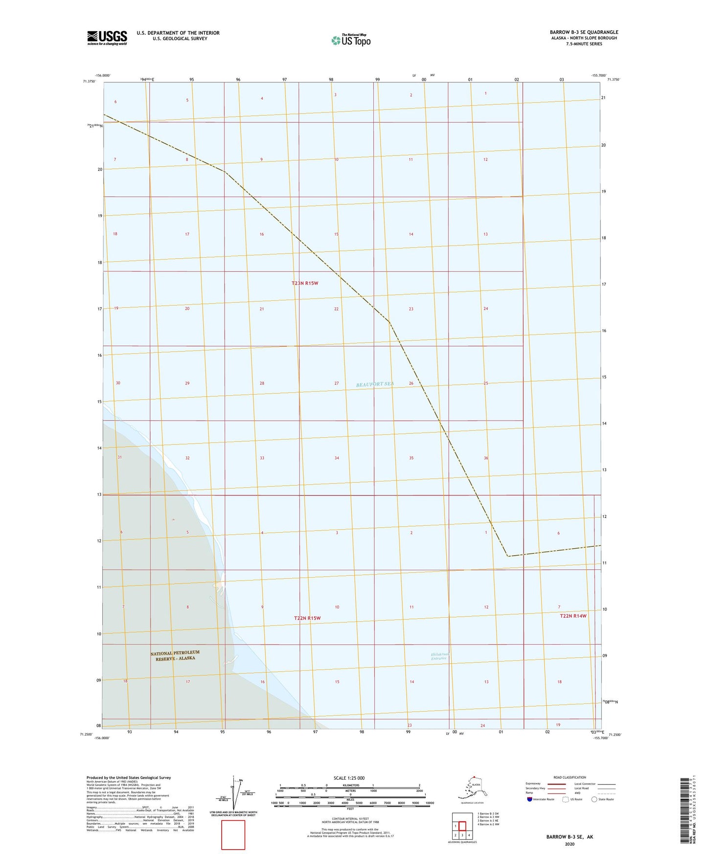 Barrow B-3 SE Alaska US Topo Map Image