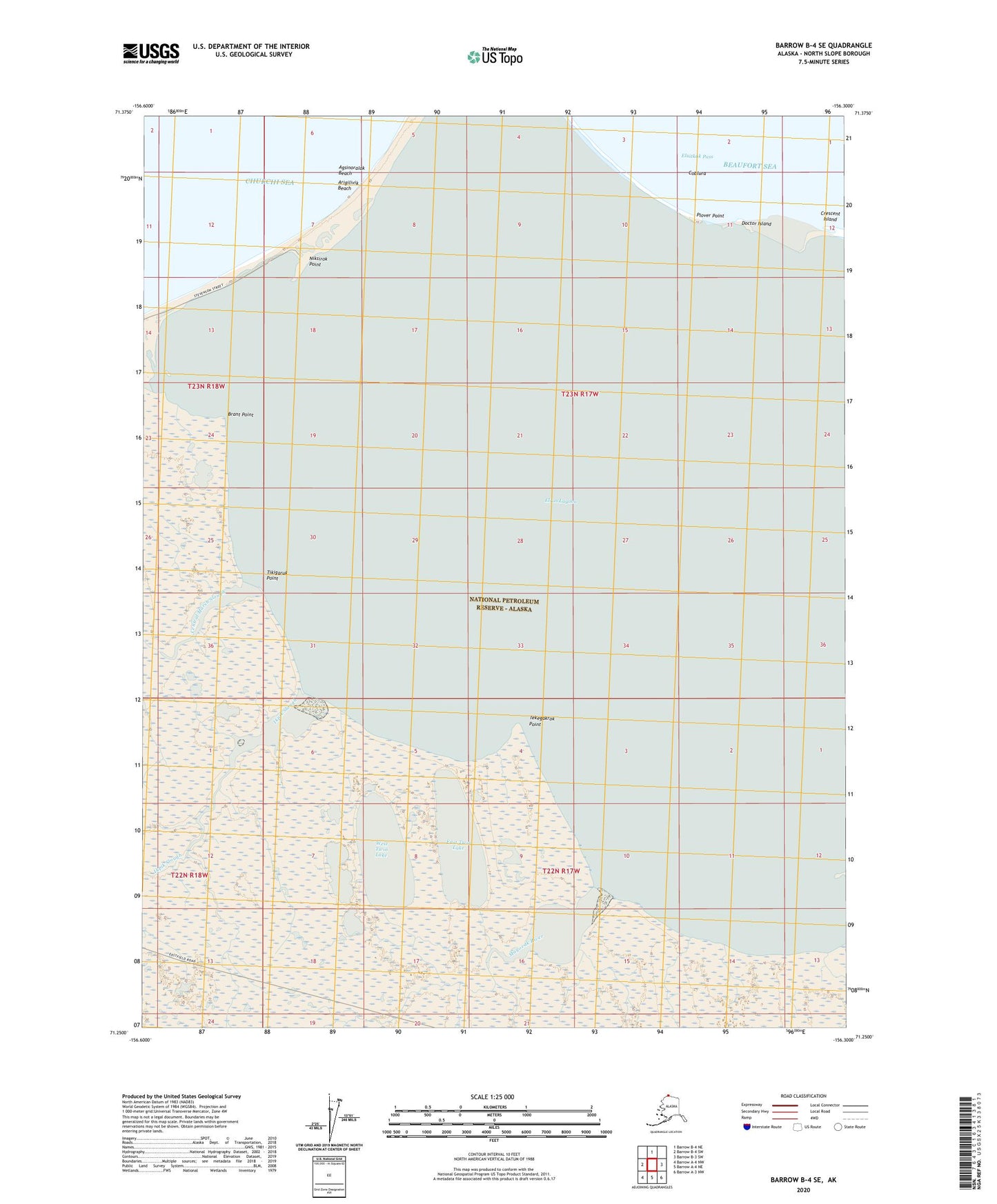Barrow B-4 SE Alaska US Topo Map Image