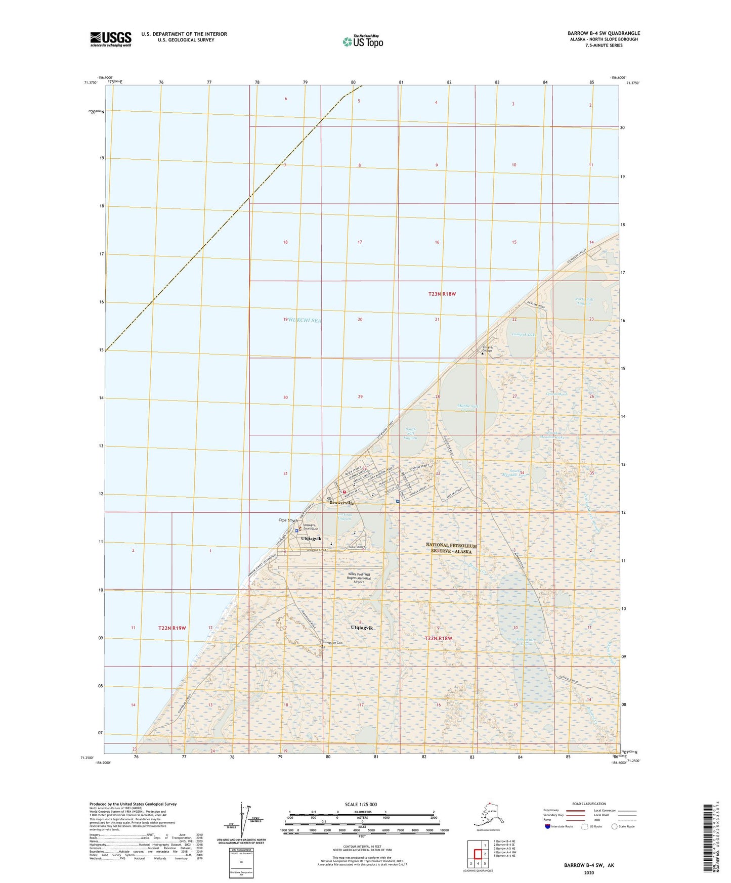 Barrow B-4 SW Alaska US Topo Map Image