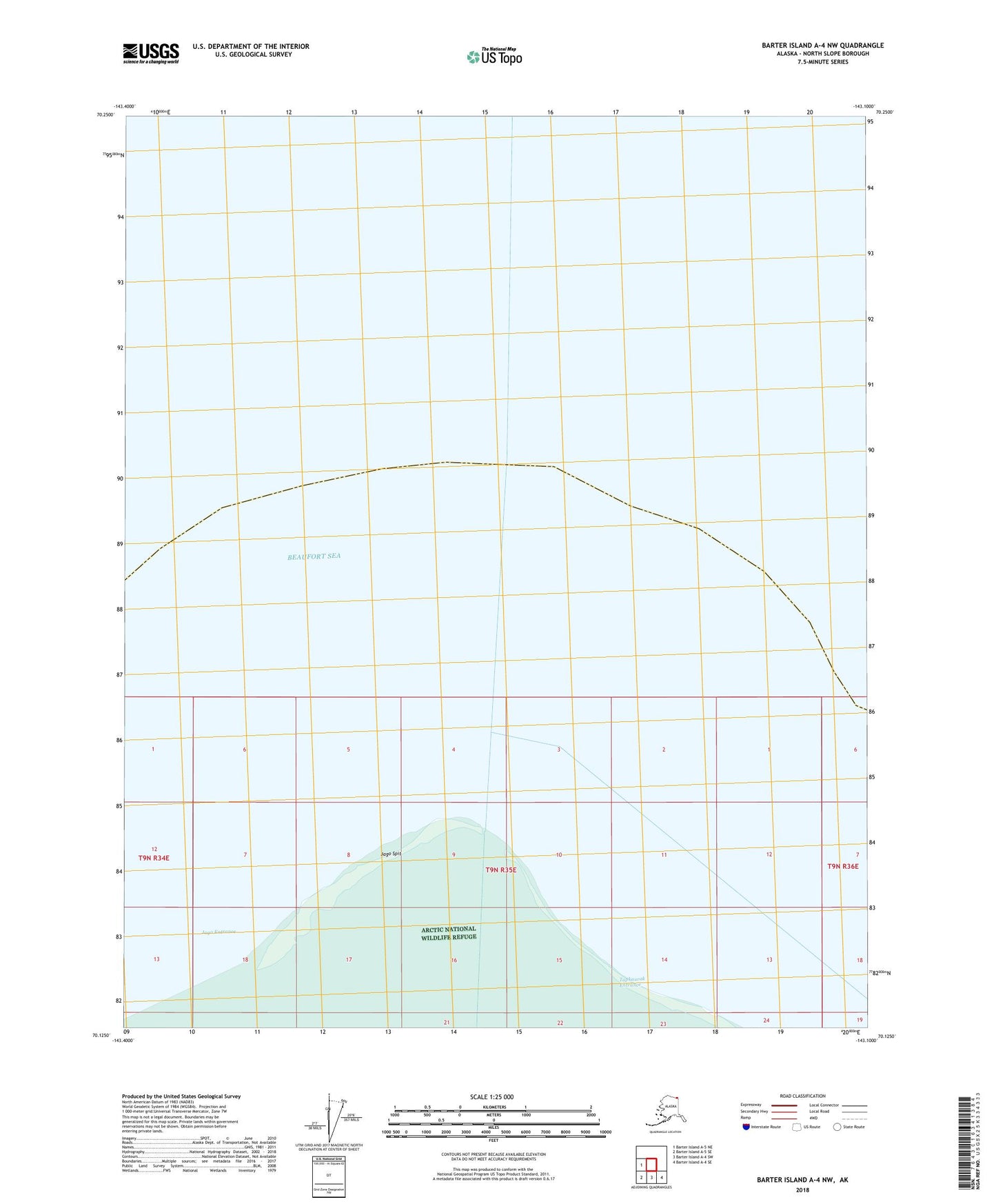 Barter Island A-4 NW Alaska US Topo Map Image