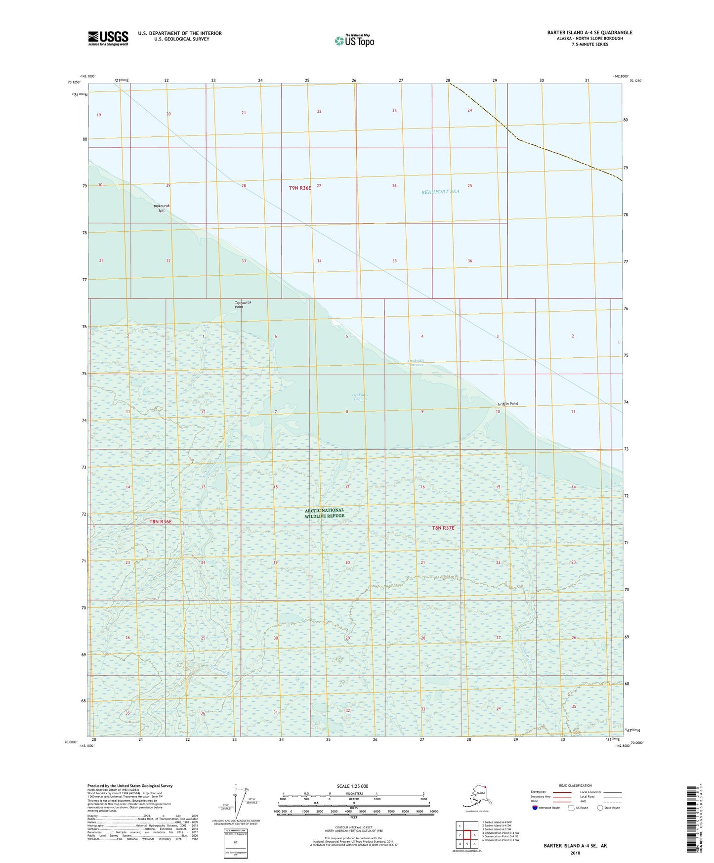 Barter Island A-4 SE Alaska US Topo Map Image