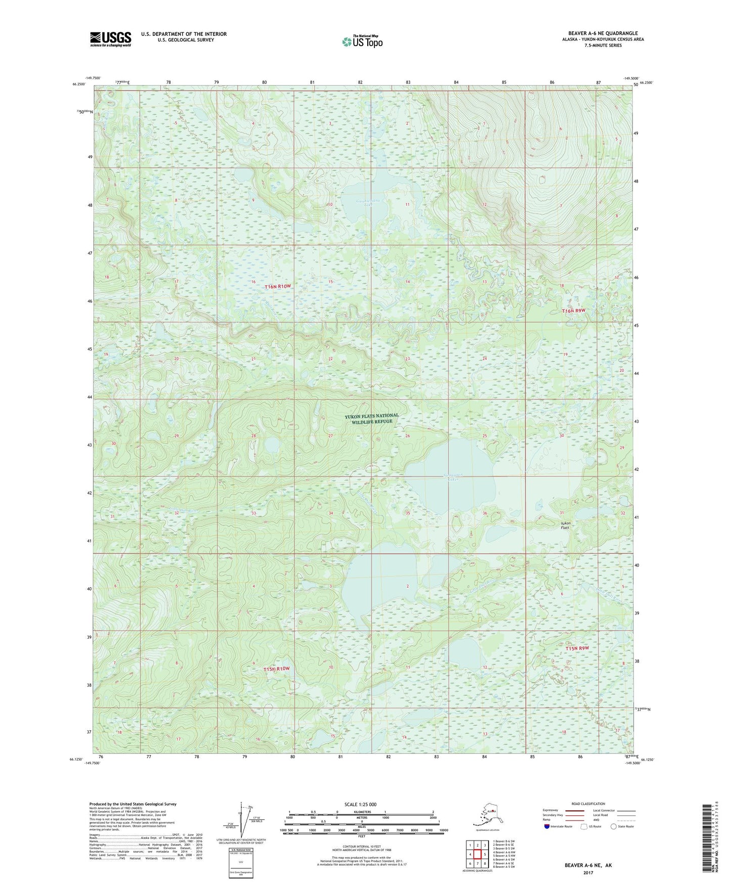 Beaver A-6 NE Alaska US Topo Map Image