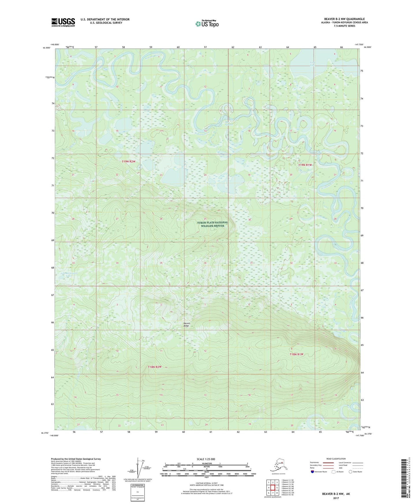 Beaver B-2 NW Alaska US Topo Map Image