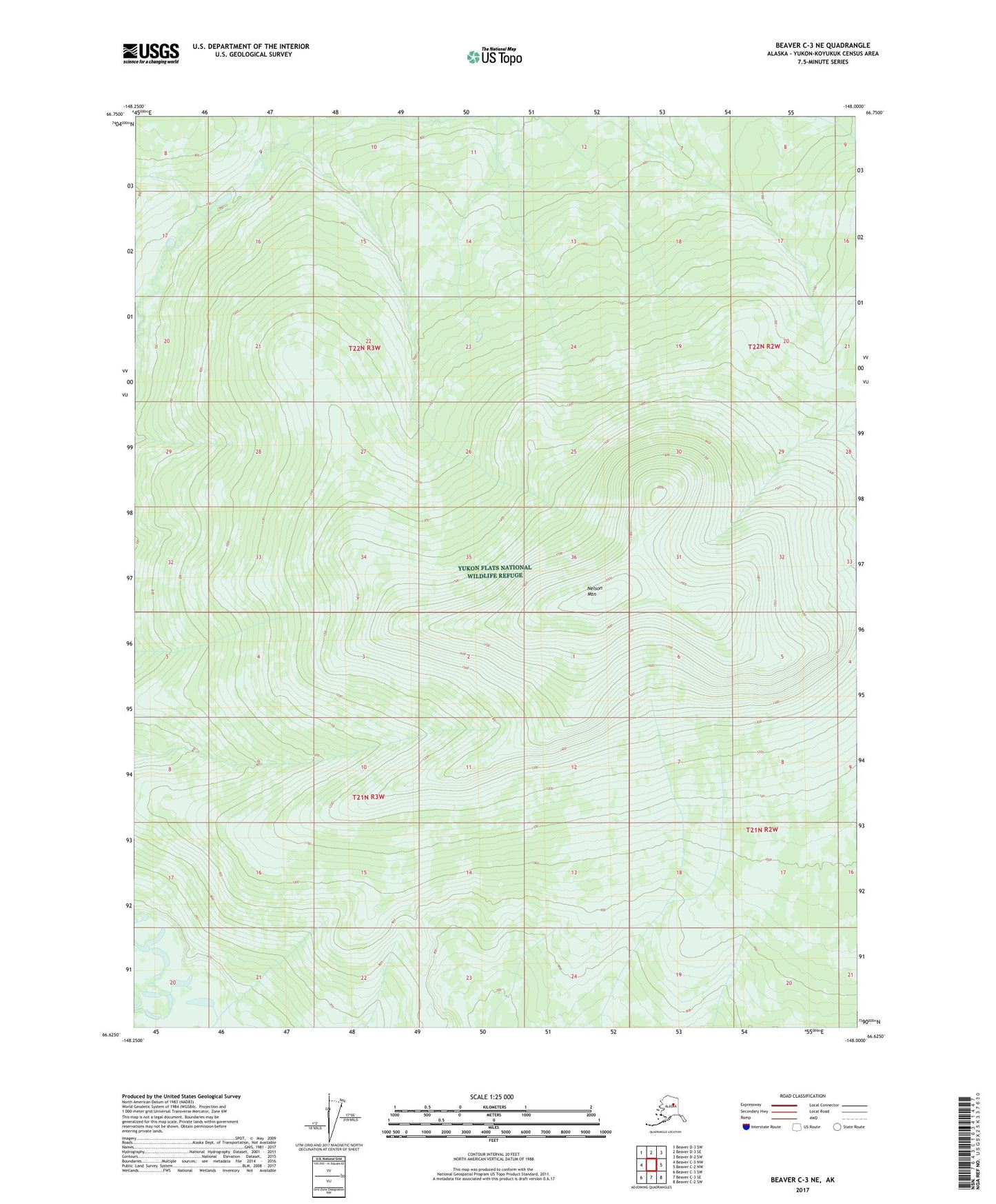 Beaver C-3 NE Alaska US Topo Map Image