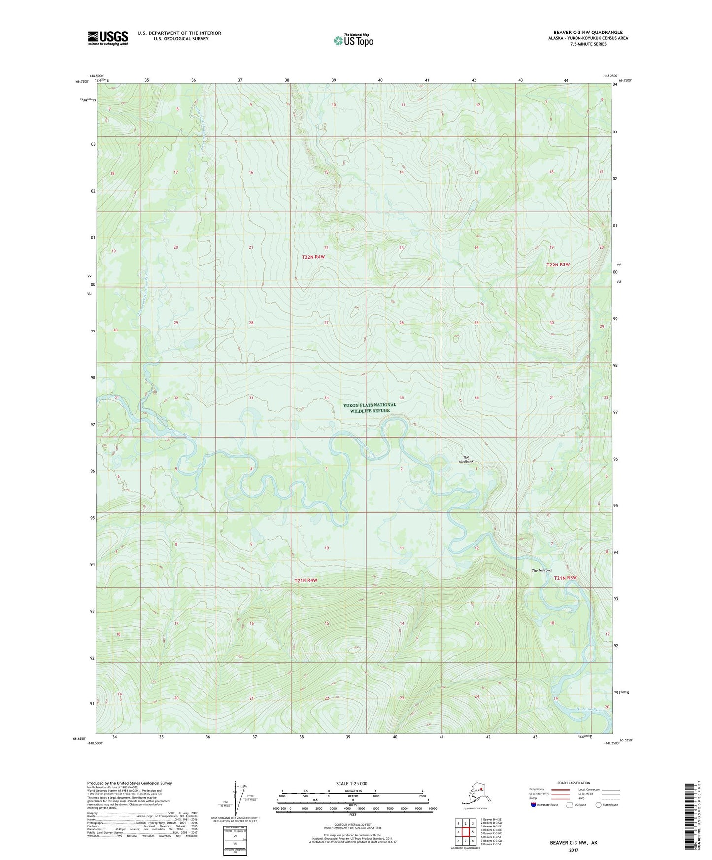 Beaver C-3 NW Alaska US Topo Map Image