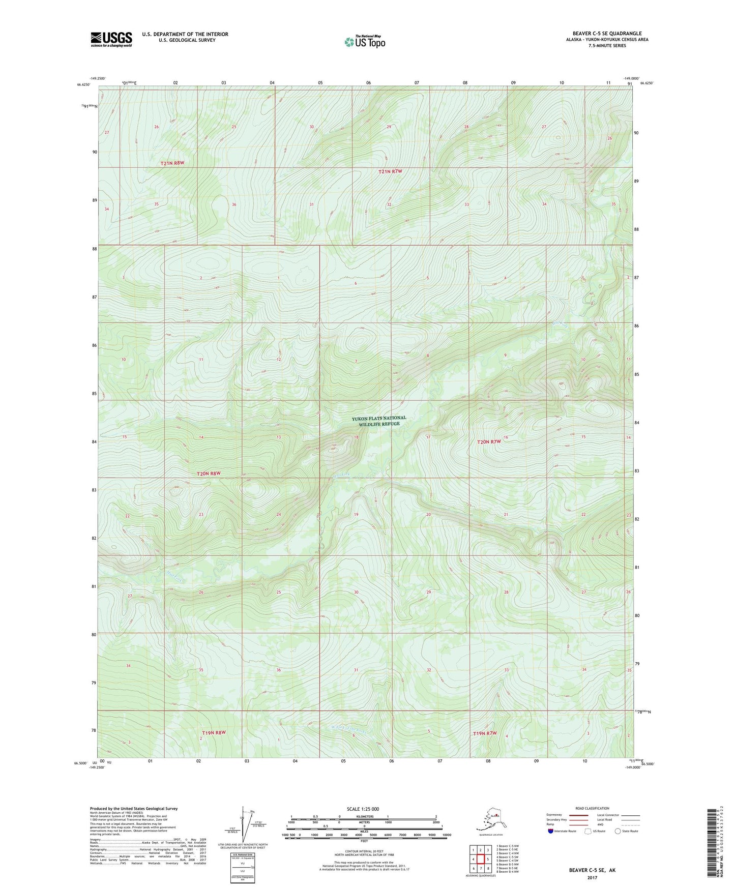 Beaver C-5 SE Alaska US Topo Map Image