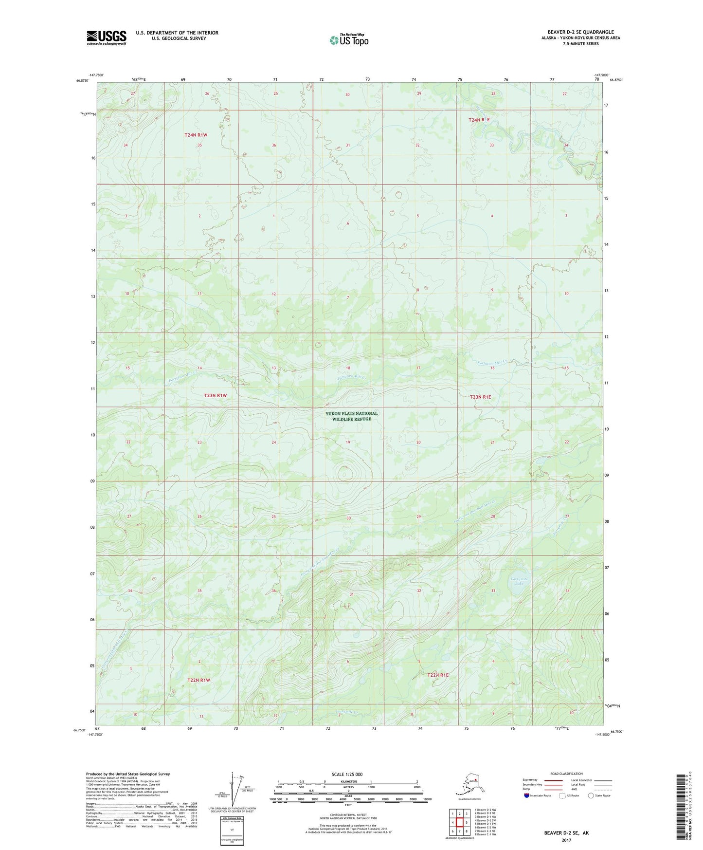 Beaver D-2 SE Alaska US Topo Map Image
