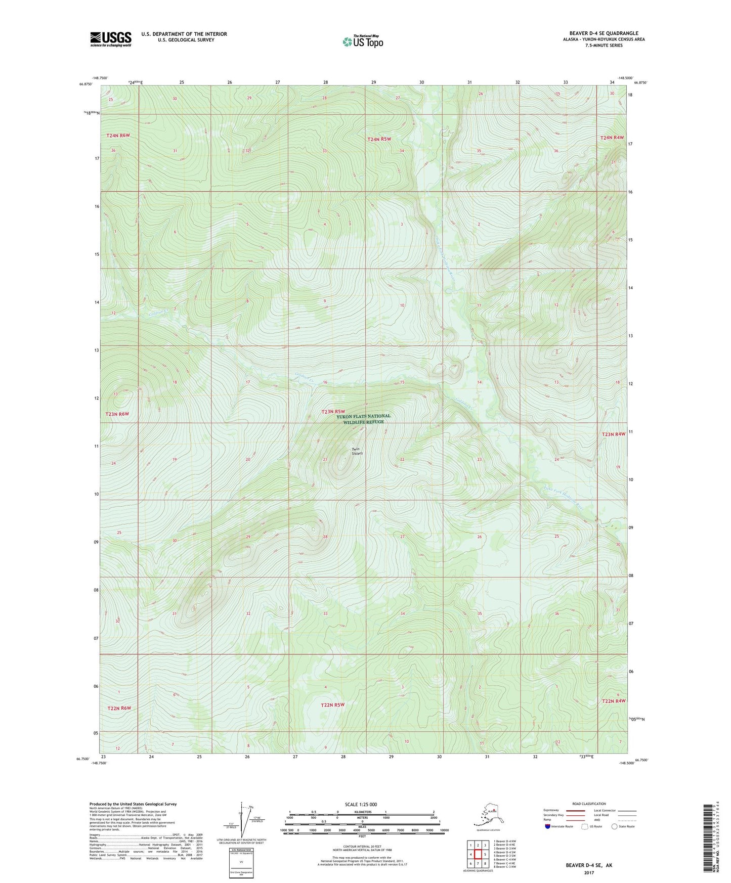 Beaver D-4 SE Alaska US Topo Map Image