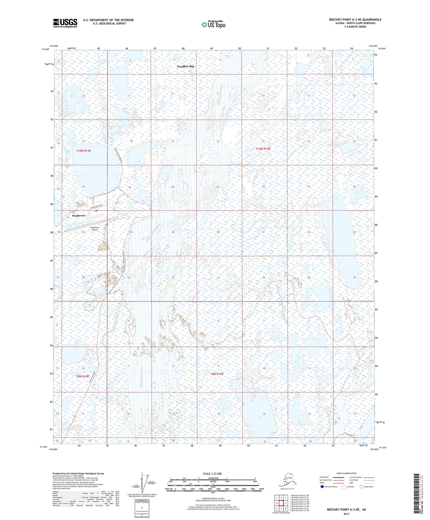 Beechey Point A-3 NE Alaska US Topo Map Image