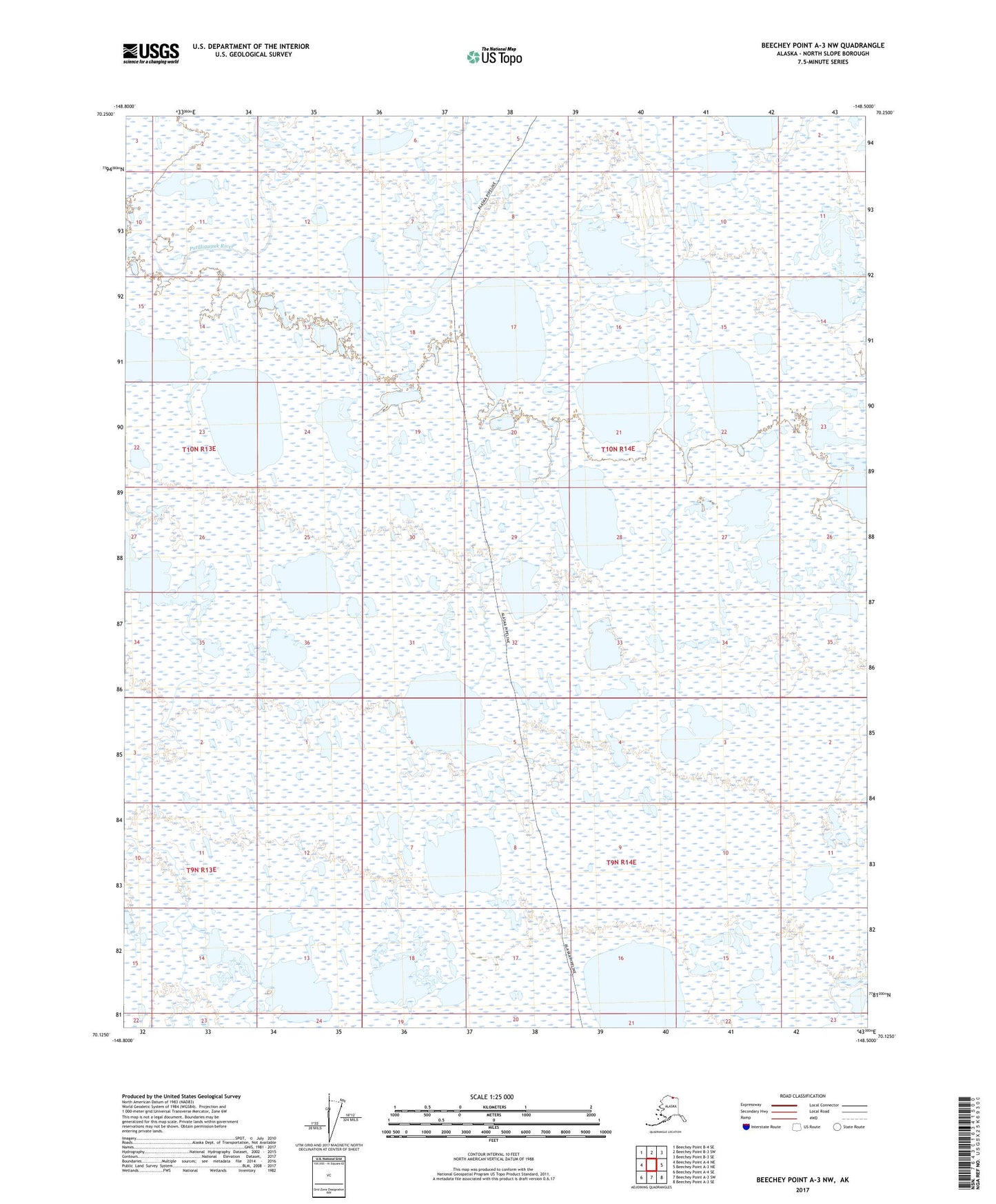 Beechey Point A-3 NW Alaska US Topo Map Image