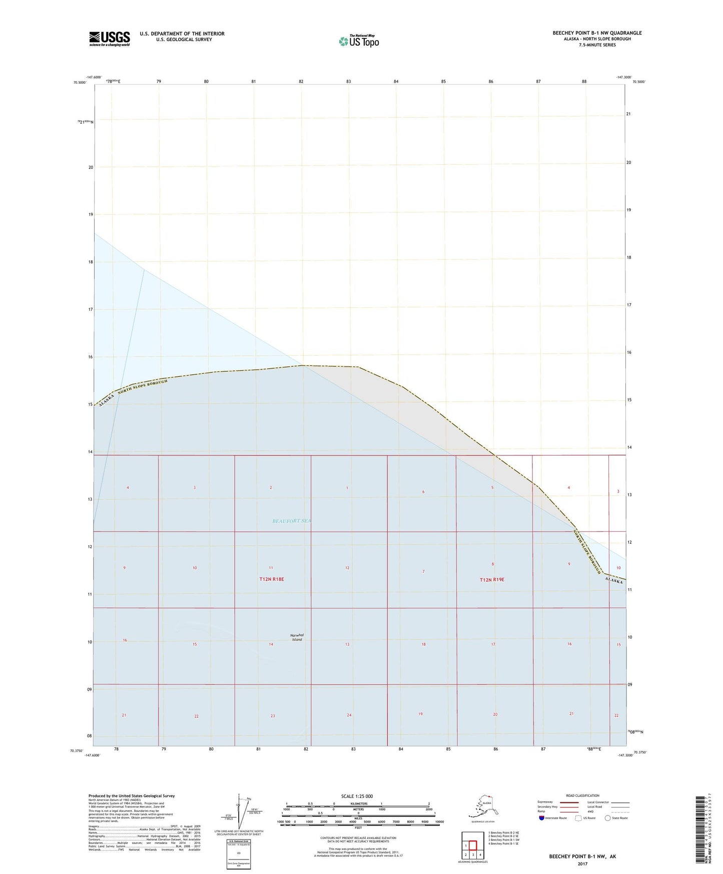 Beechey Point B-1 NW Alaska US Topo Map Image