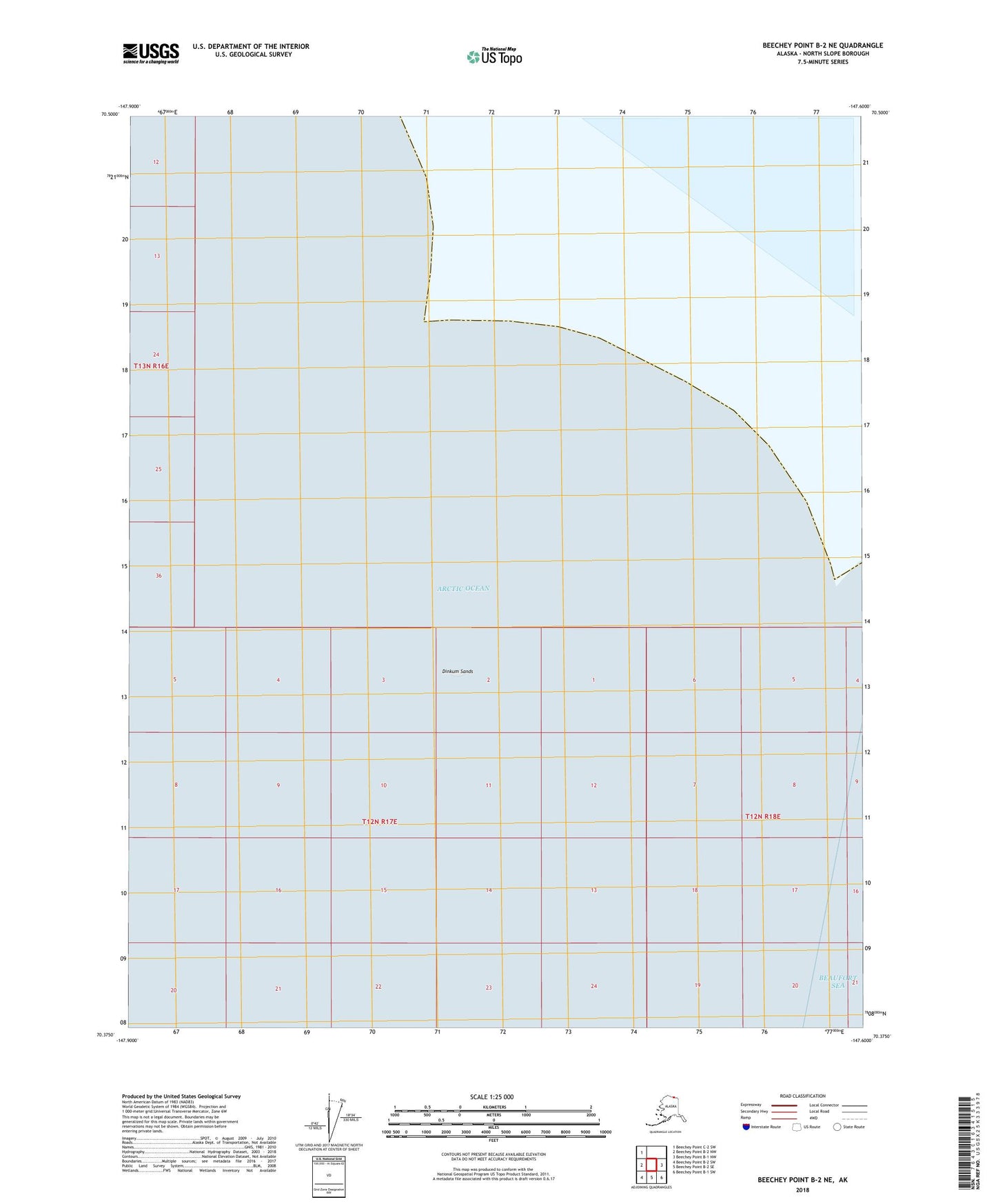 Beechey Point B-2 NE Alaska US Topo Map Image