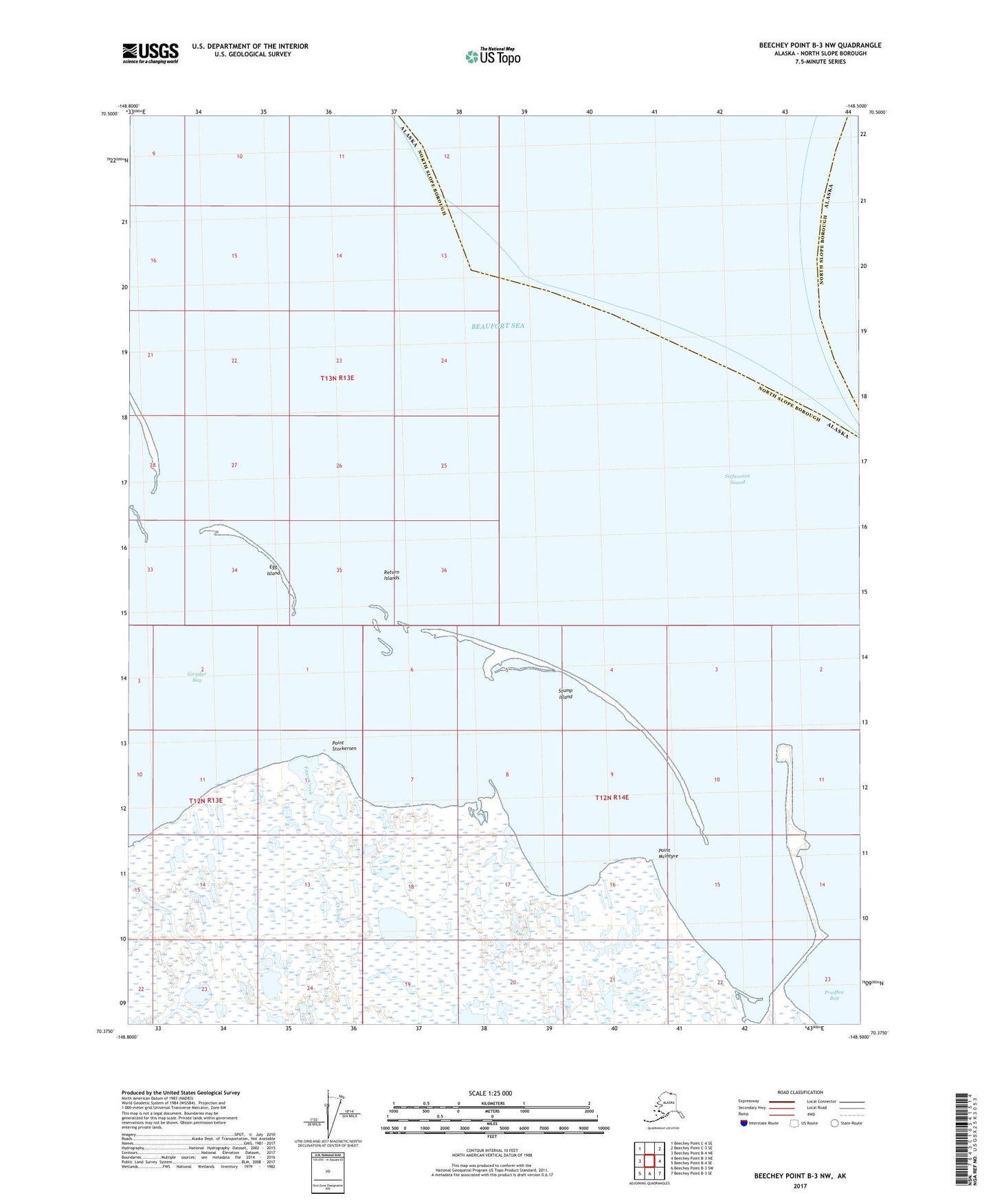 Beechey Point B-3 NW Alaska US Topo Map Image