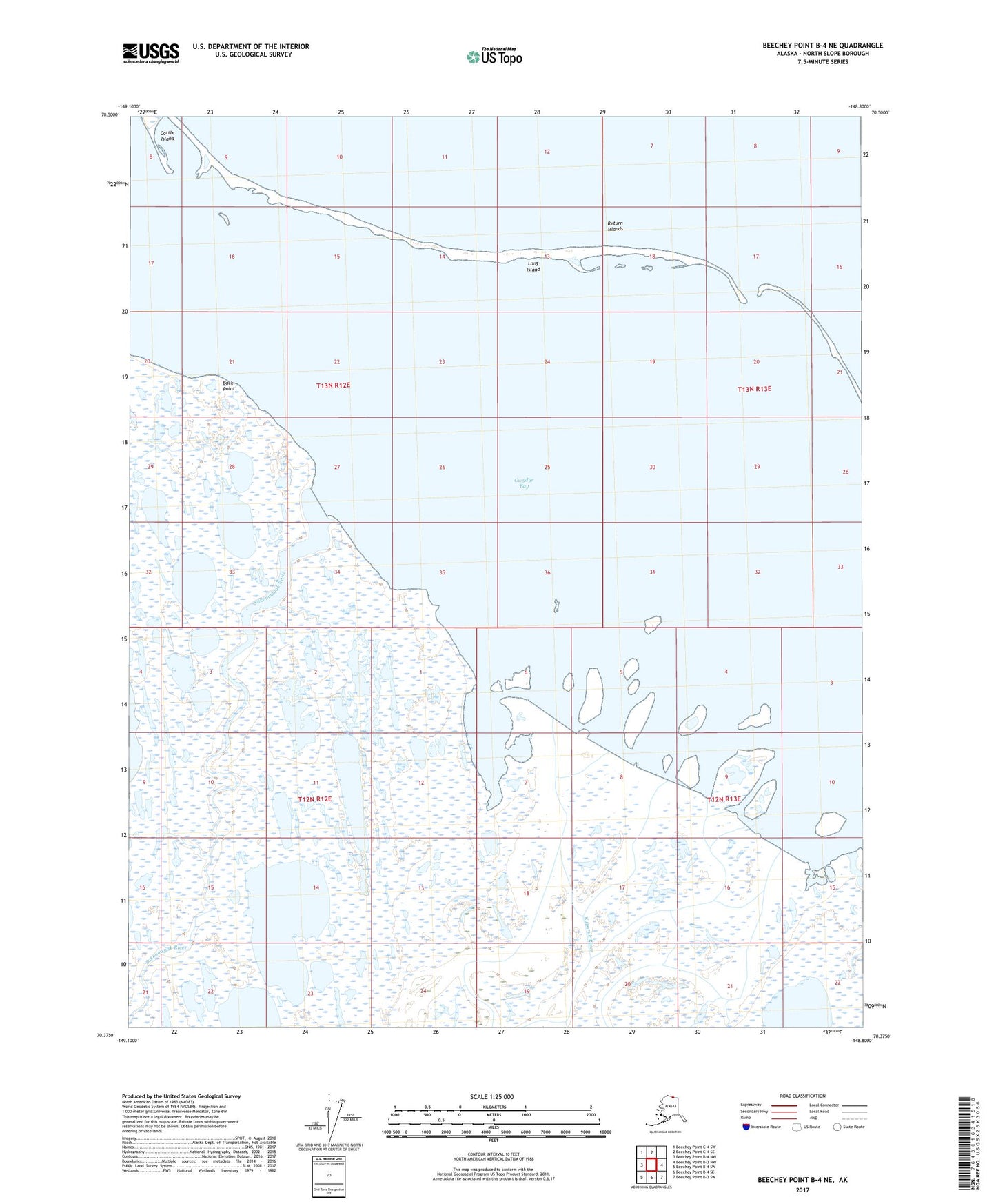 Beechey Point B-4 NE Alaska US Topo Map Image
