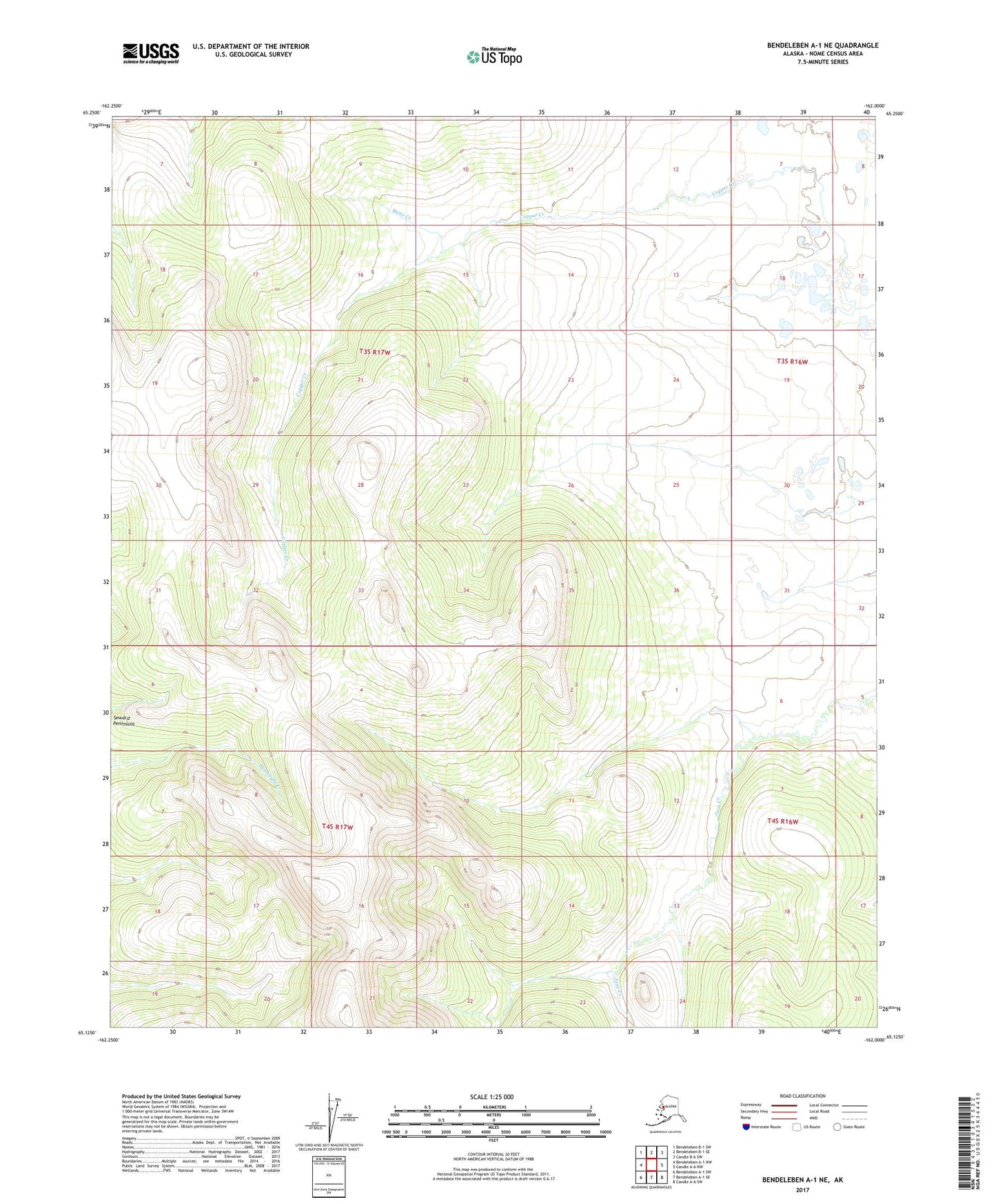 Bendeleben A-1 NE Alaska US Topo Map Image