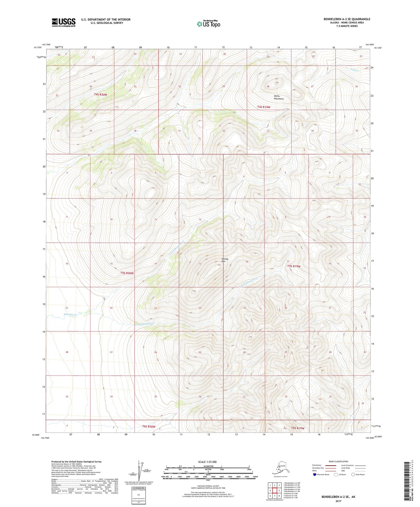Bendeleben A-2 SE Alaska US Topo Map Image