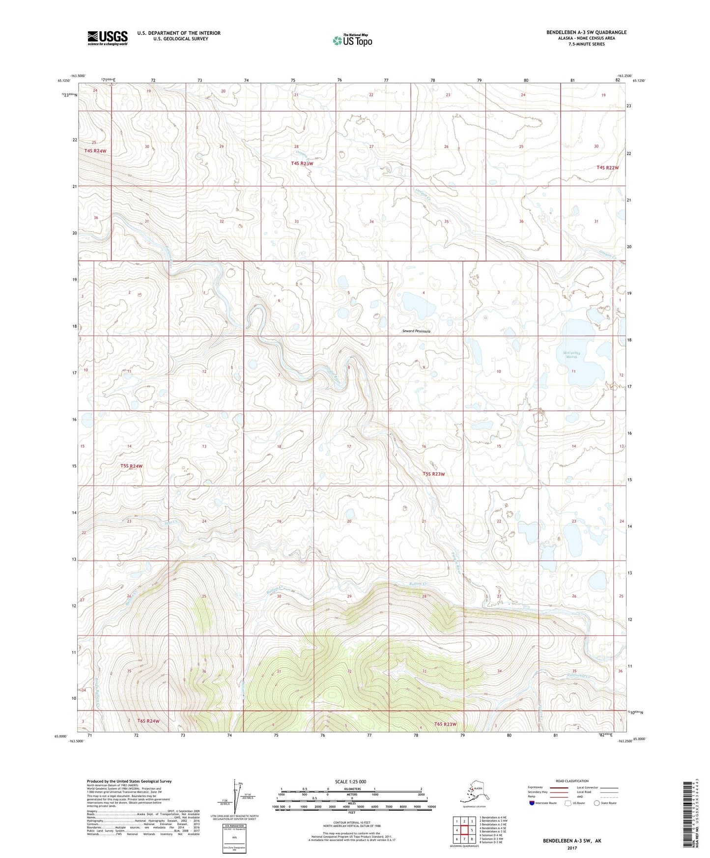 Bendeleben A-3 SW Alaska US Topo Map Image
