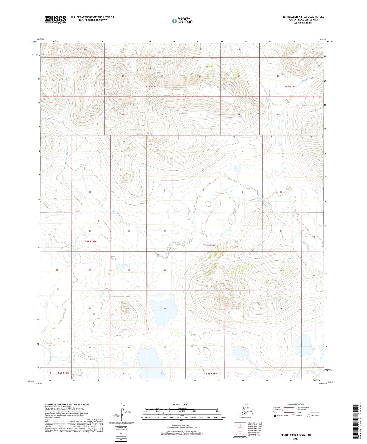 Bendeleben A-5 SW Alaska US Topo Map Image