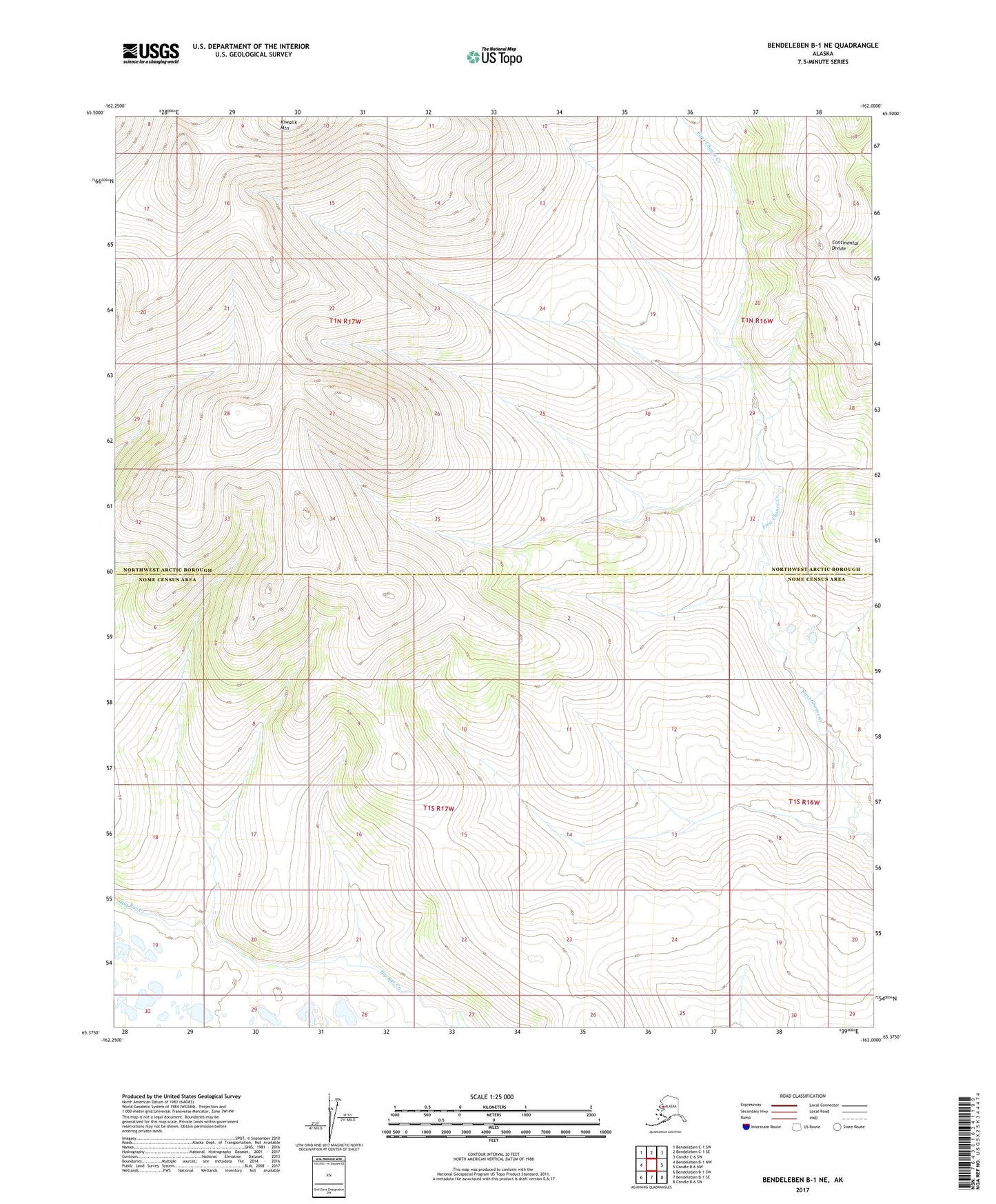 Bendeleben B-1 NE Alaska US Topo Map Image