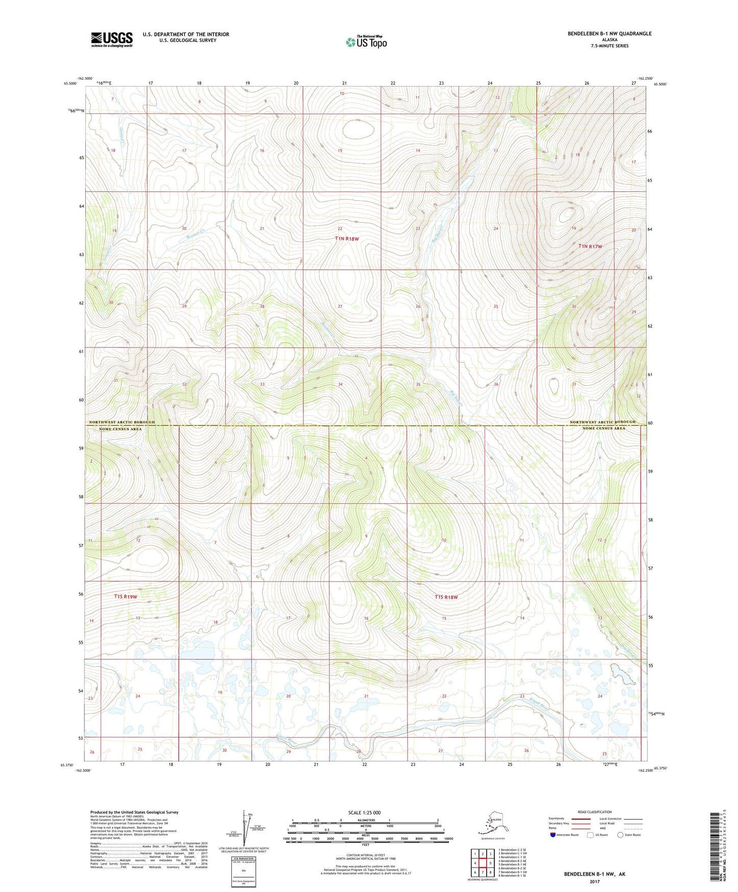 Bendeleben B-1 NW Alaska US Topo Map Image