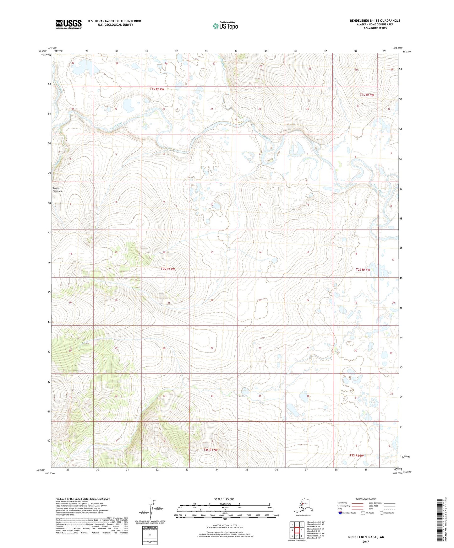 Bendeleben B-1 SE Alaska US Topo Map Image