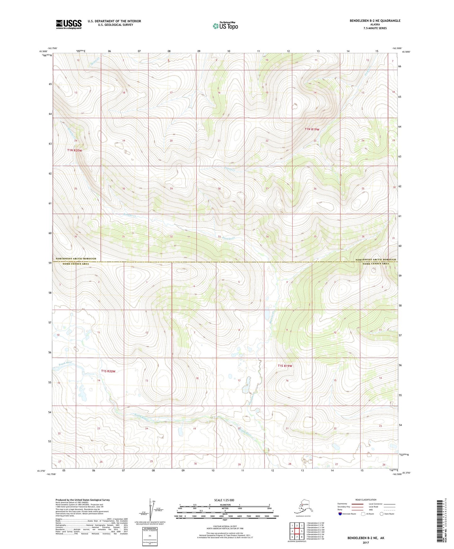 Bendeleben B-2 NE Alaska US Topo Map Image