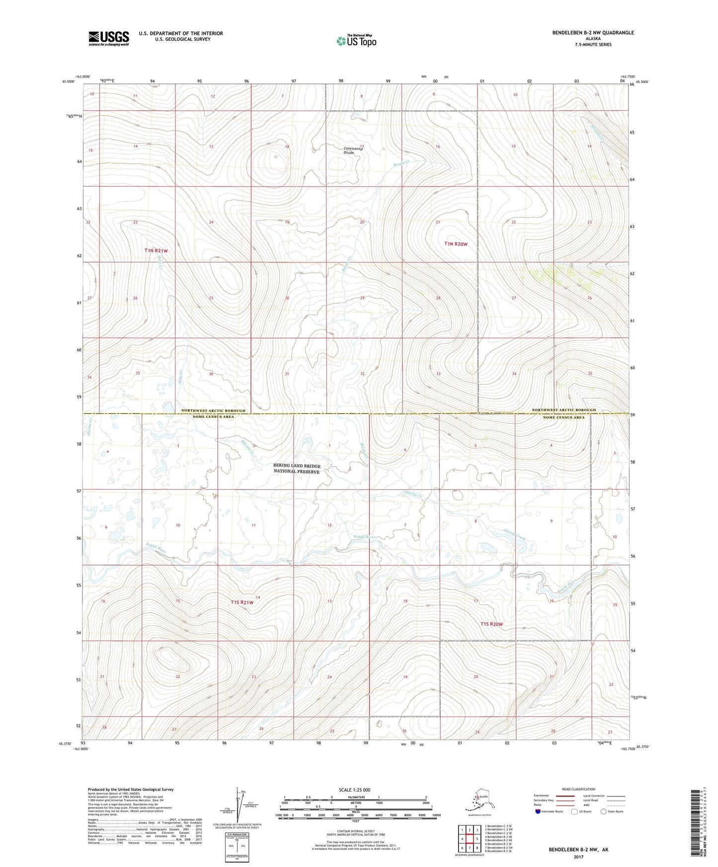 Bendeleben B-2 NW Alaska US Topo Map Image